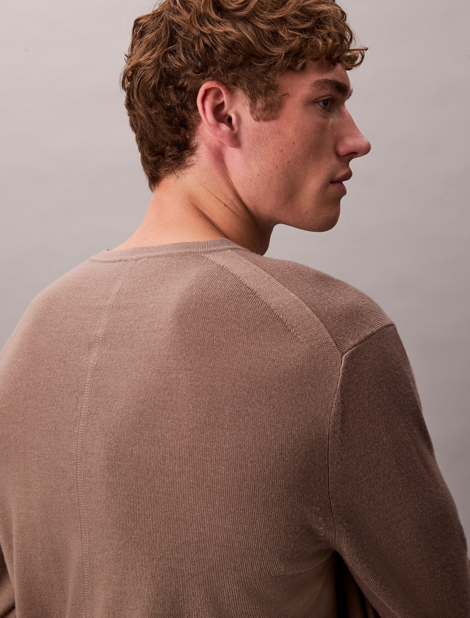 Calvin Klein Gebreide trui LS 100% MERINO CREW 14GG Met ronde hals, regular fit