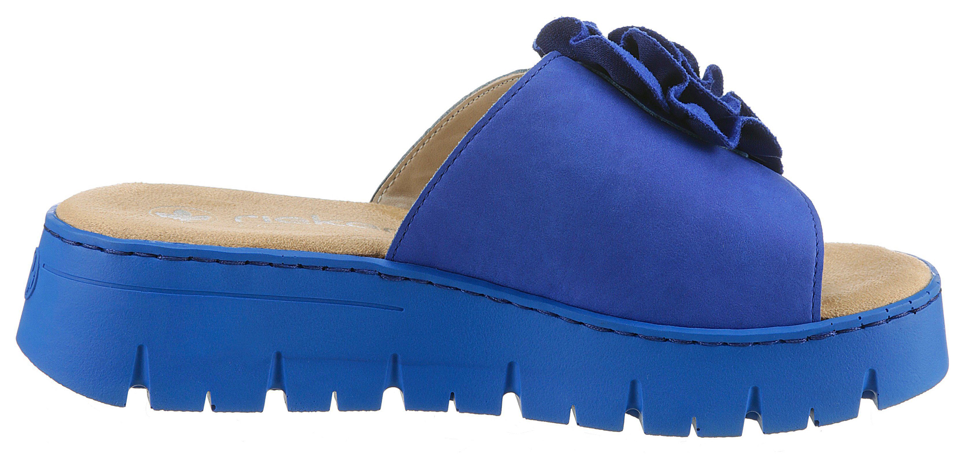 Rieker Slippers plateau, zomerschoen, slippers met praktische klittenband