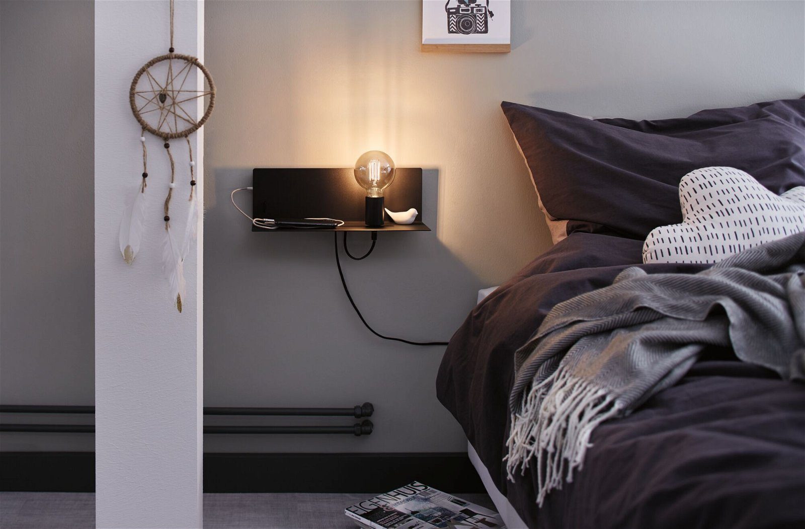 Paulmann Wandlamp Devara max. 1x40W USBC 230V metaal
