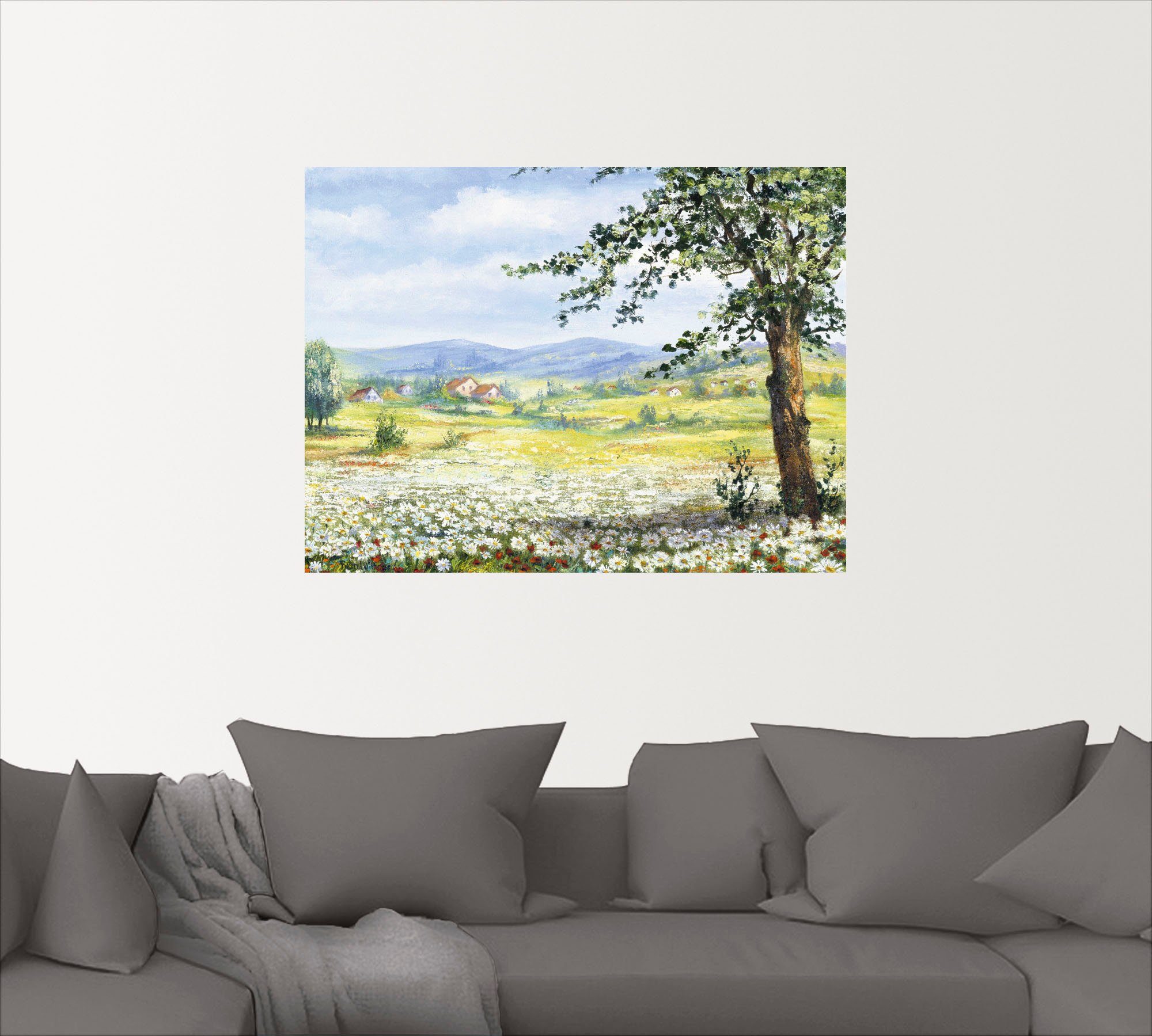 Artland Artprint Margrietenveld als poster, muursticker in verschillende maten