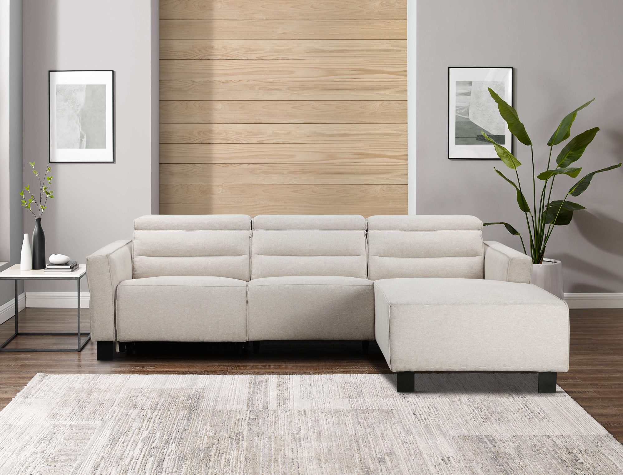 Places of Style Hoekbank Carpari, L-vorm, 263 cm, handmatige of elektrische relaxfunctie