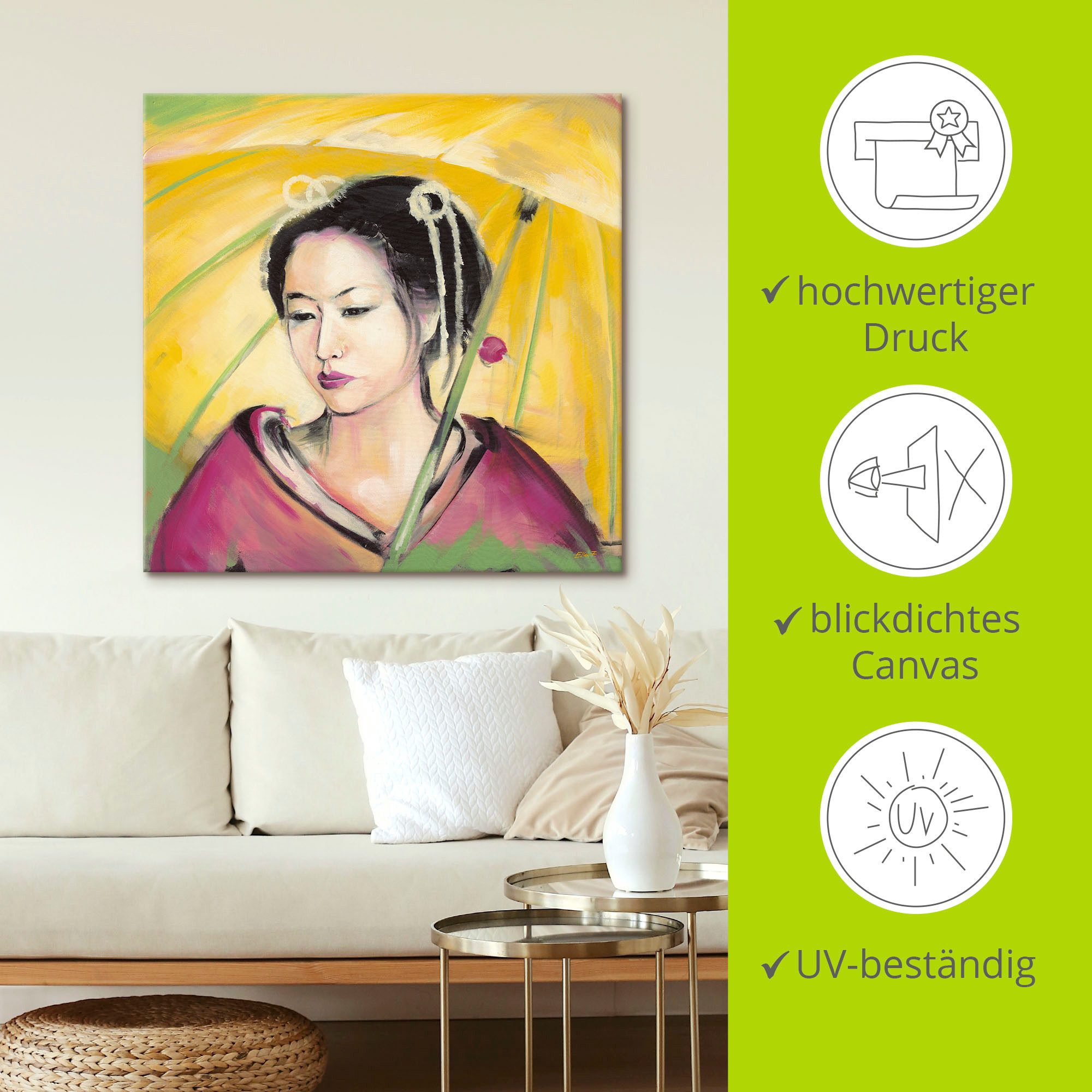 Artland Artprint Geisha als artprint op linnen, muursticker in verschillende maten