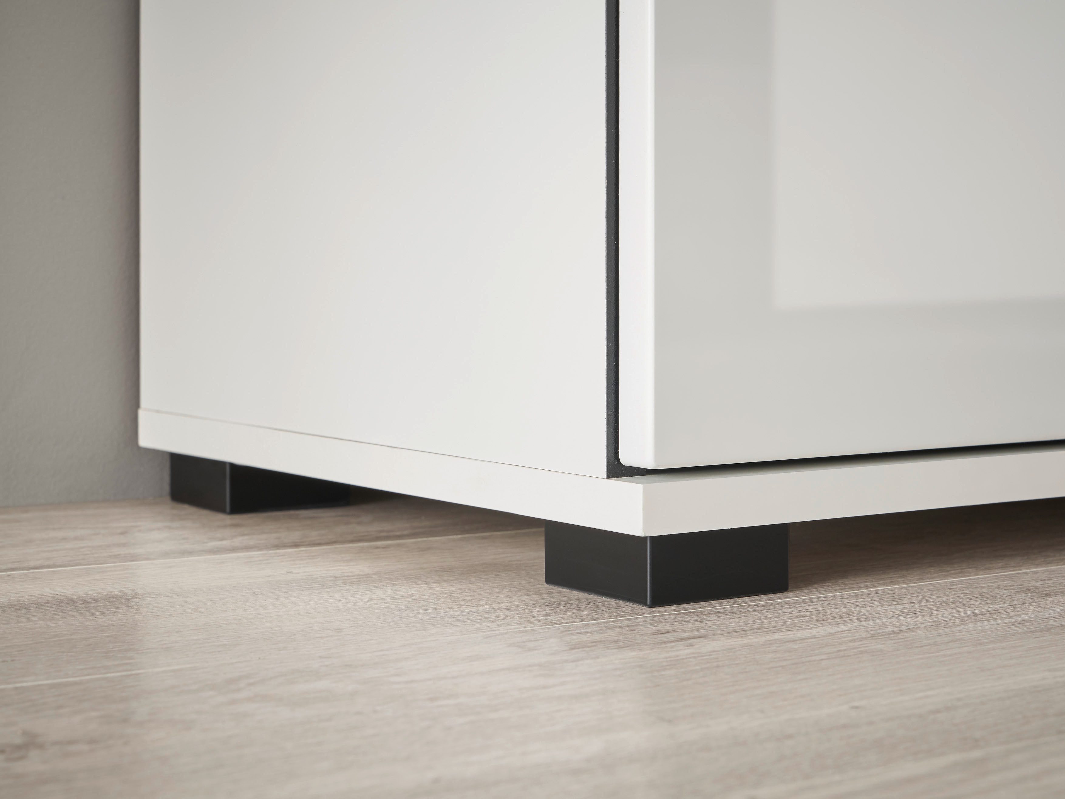 INOSIGN Dressoir Cantara, moderne kast, commode in Eiken Evoke of wit zwarte stanggreep, voldoende opbergruimte, veelzijdig inzetbaar
