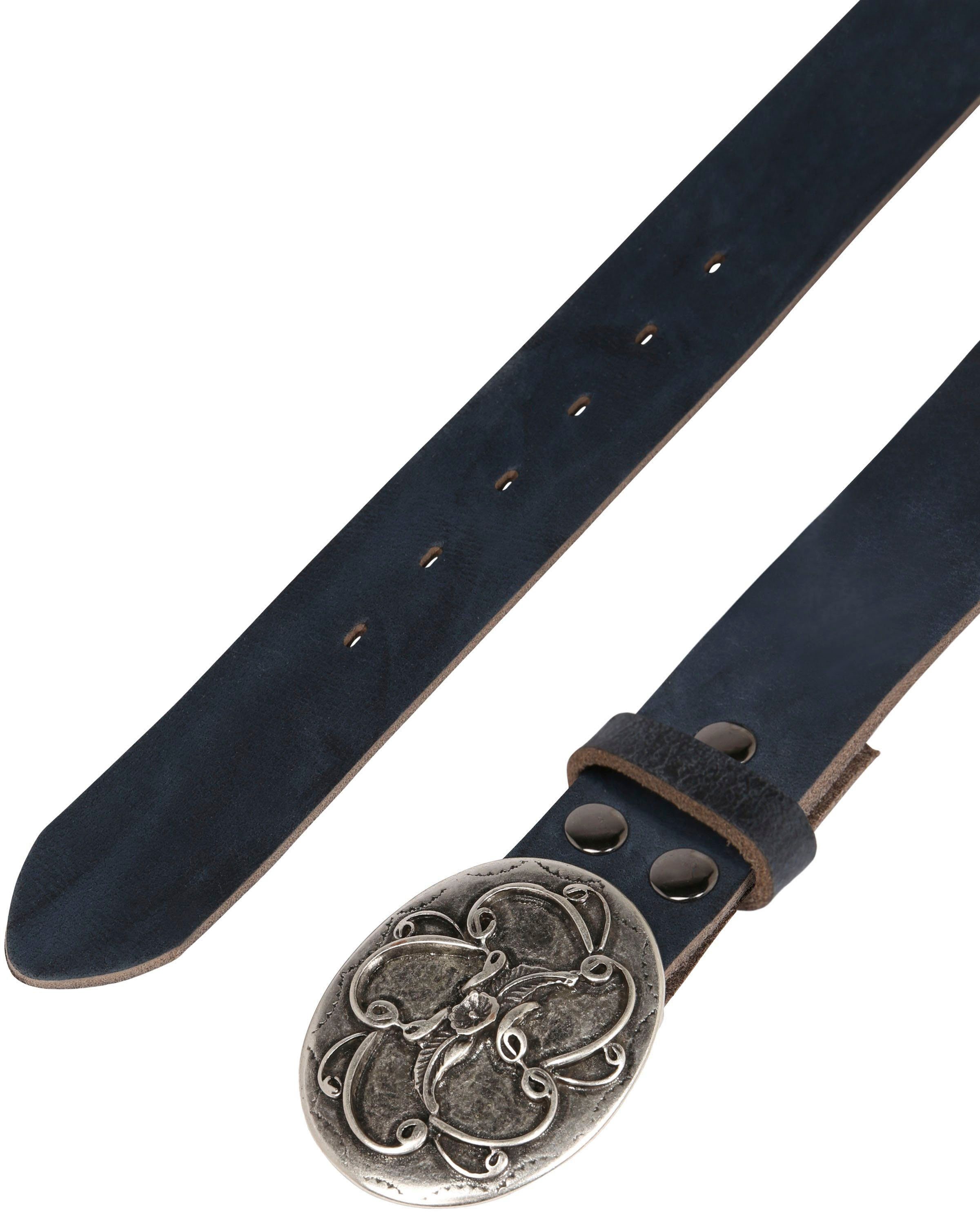 RETTUNGSRING by showroom 019° Leren riem Koppelgesp in bloemdesign, verwisselbaar