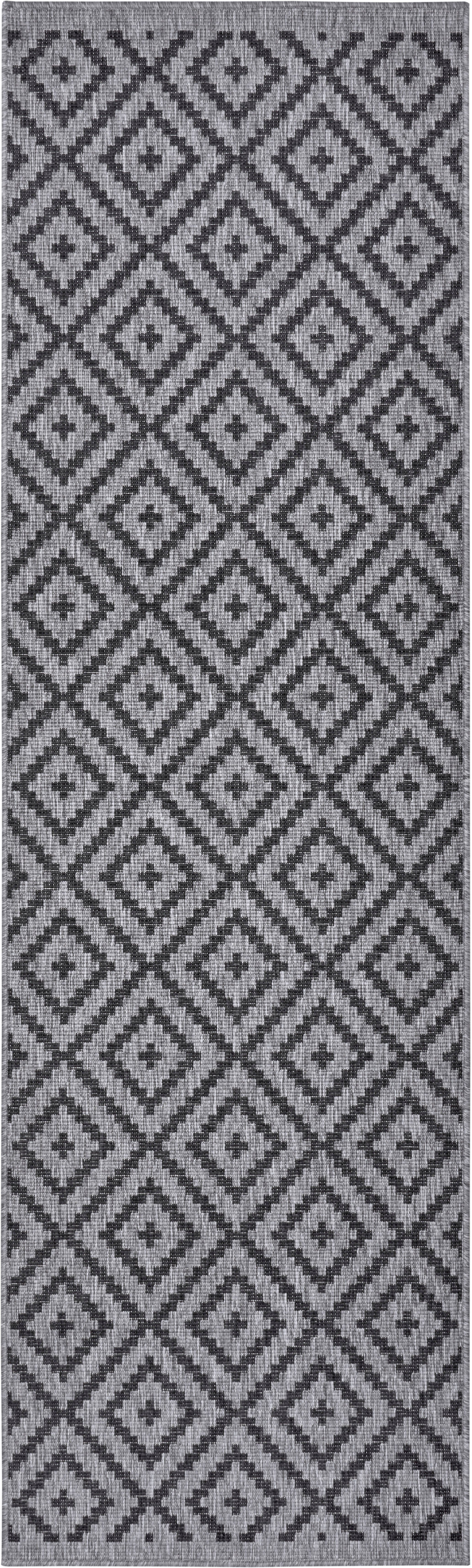 my home Loper Ronda tweezijdig te gebruiken kleed Sisal-look, platweefsel, in- en outdoor, geometrisch boho design