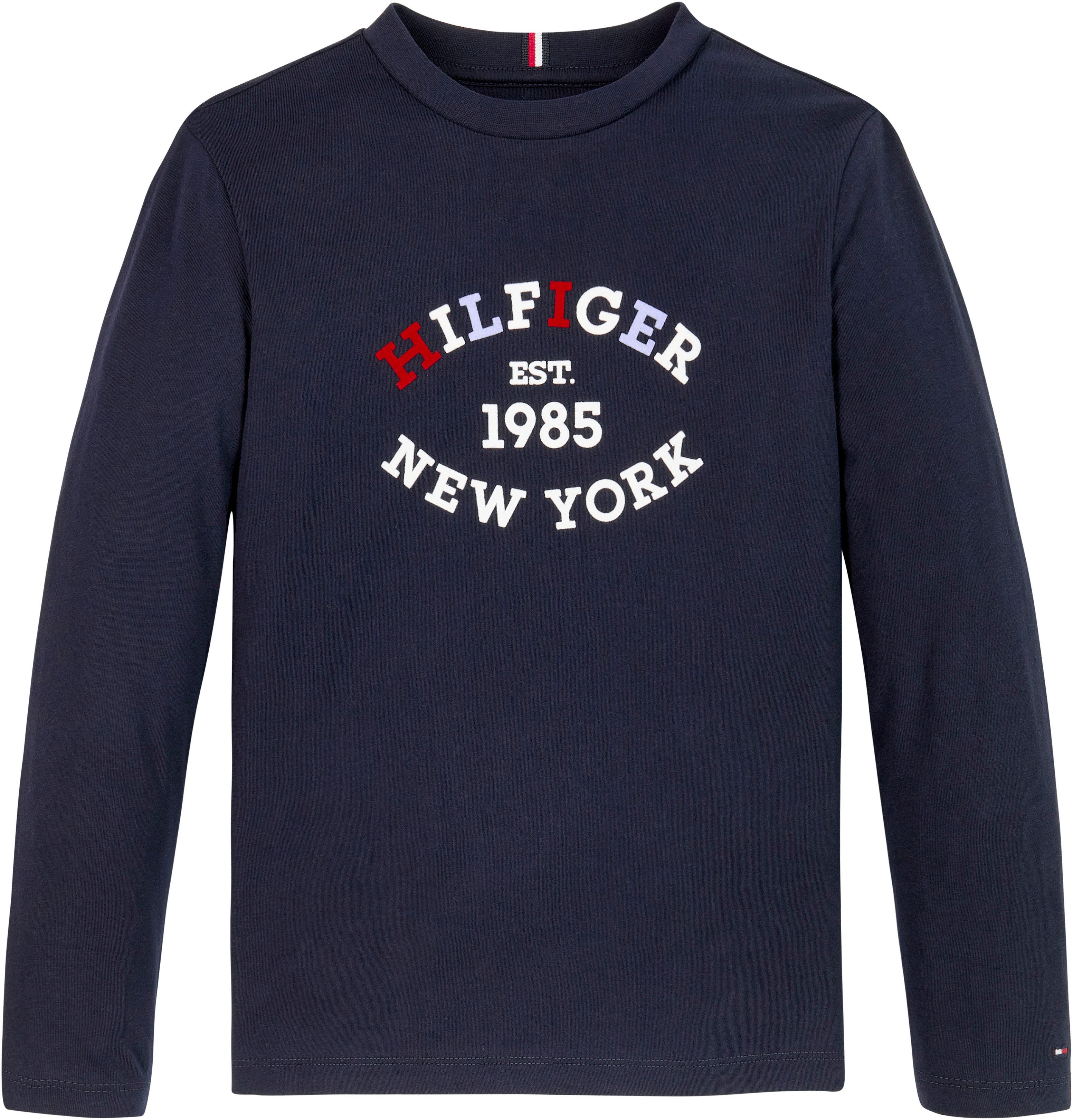 Tommy Hilfiger Shirt met lange mouwen MONOTYPE FLOCK REGULAR TEE LS Kinderen tot 16 jaar met logo-opdruk