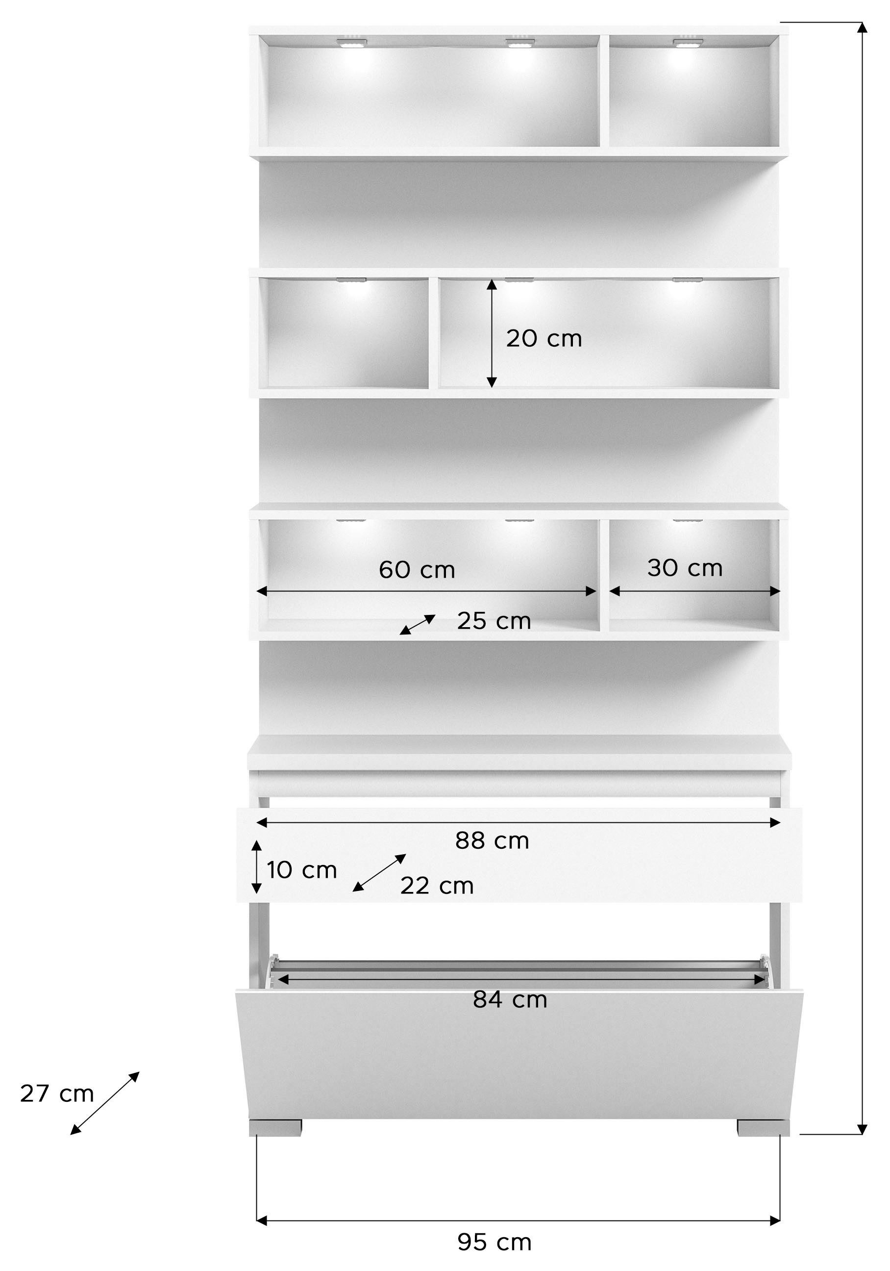 INOSIGN Schoenenkast Skoskap, Hoogte 194 cm, plaats voor ca. 22 paar schoenen, veel opbergruimte