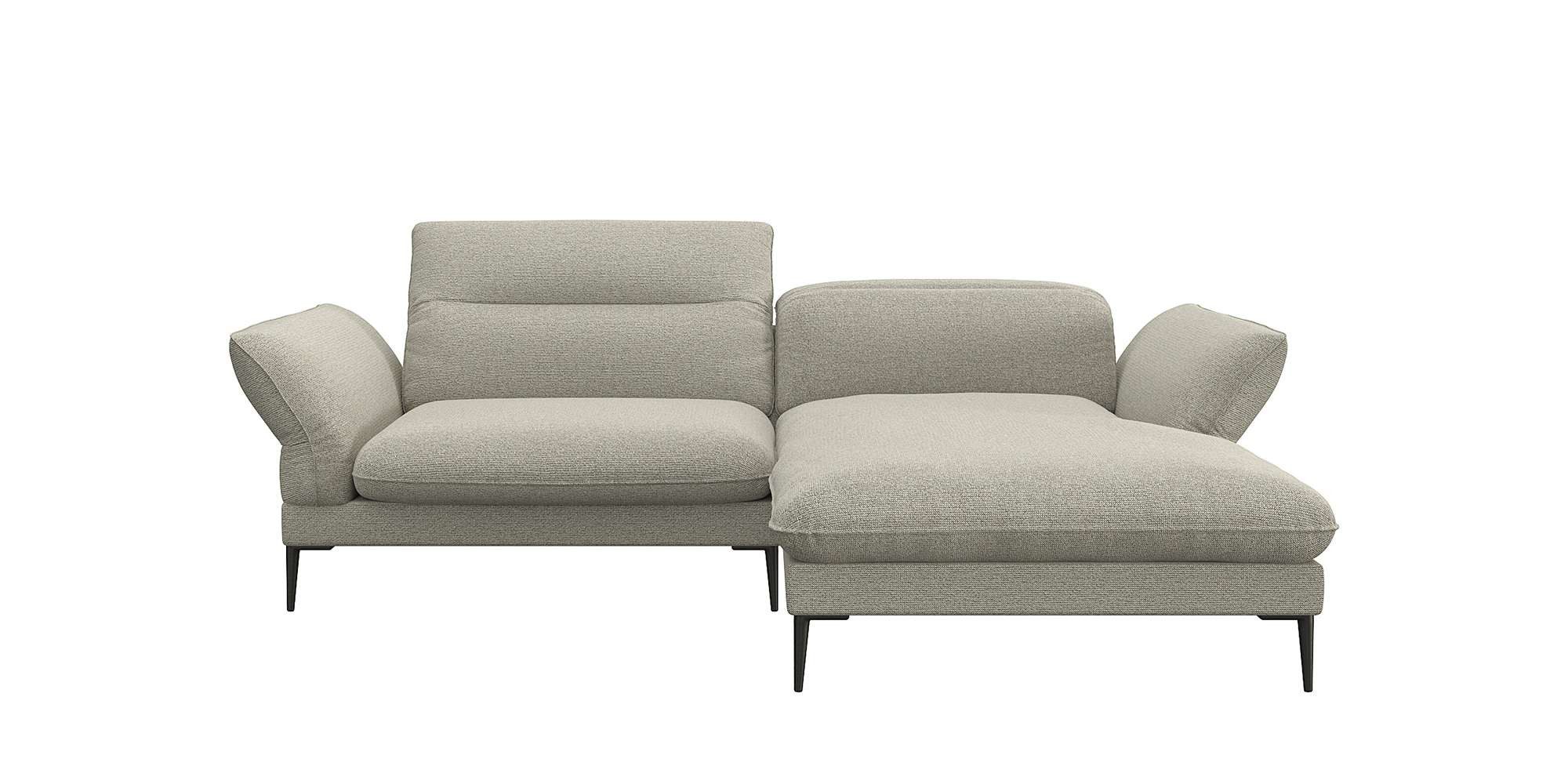 FLEXLUX Hoekbank Salino, functionele bank met recamiere, relaxbank, hoekbank Bank met arm- en hoofdeinde verstellingen, koudschuim & staalgolven