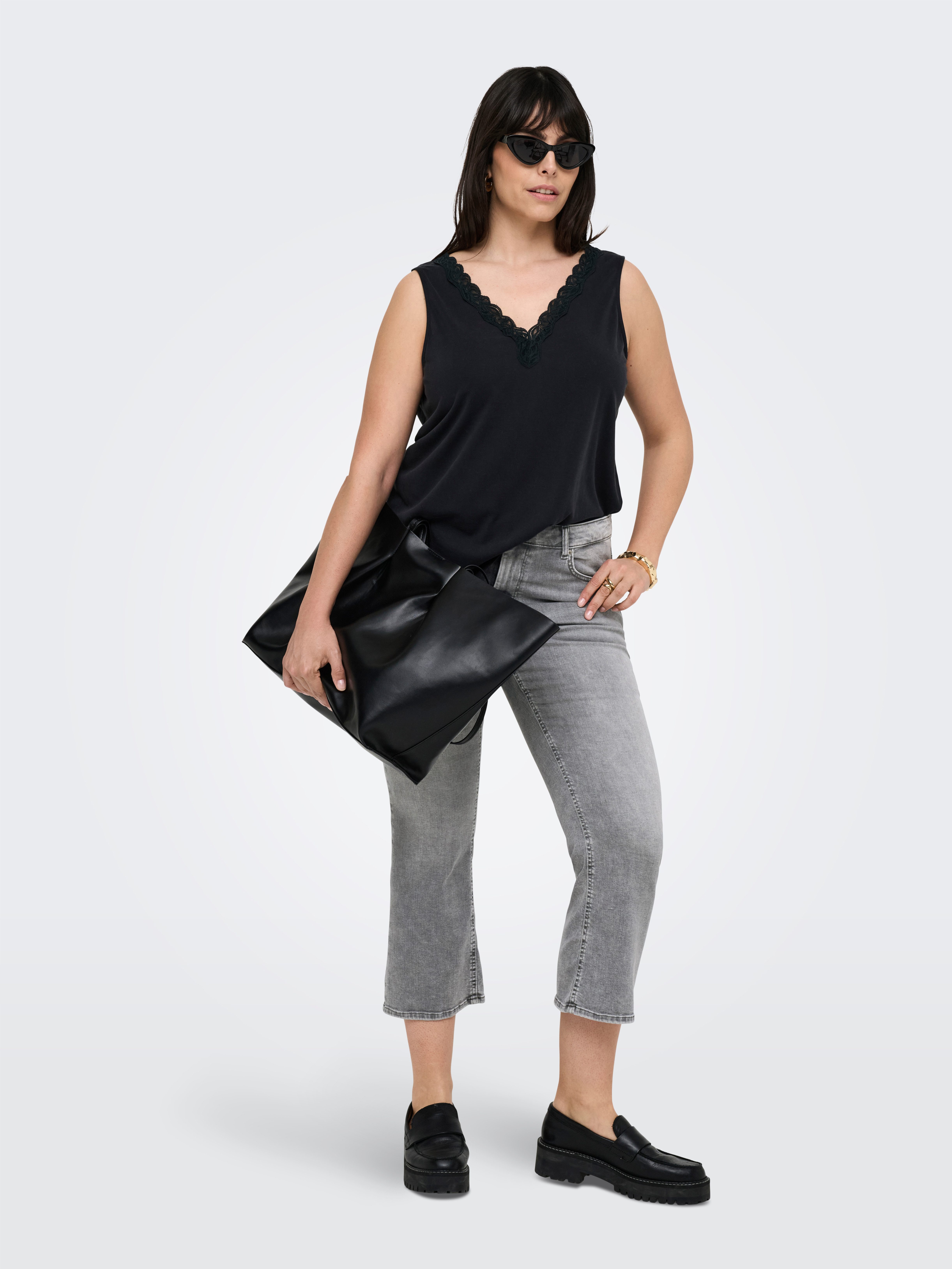 ONLY CARMAKOMA 7/8 jeans CARWILLY REG SK CROPPED FLARE DNM TAI01