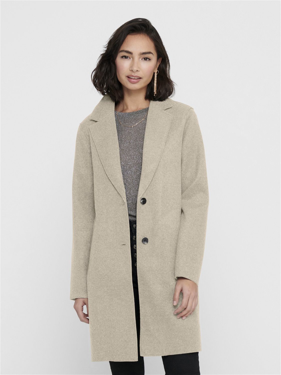 Only Lange jas ONLCARRIE BONDED COAT OTW NOOS