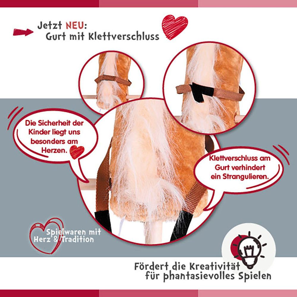 Knorrtoys® Stokpaardje Brauny met geluid