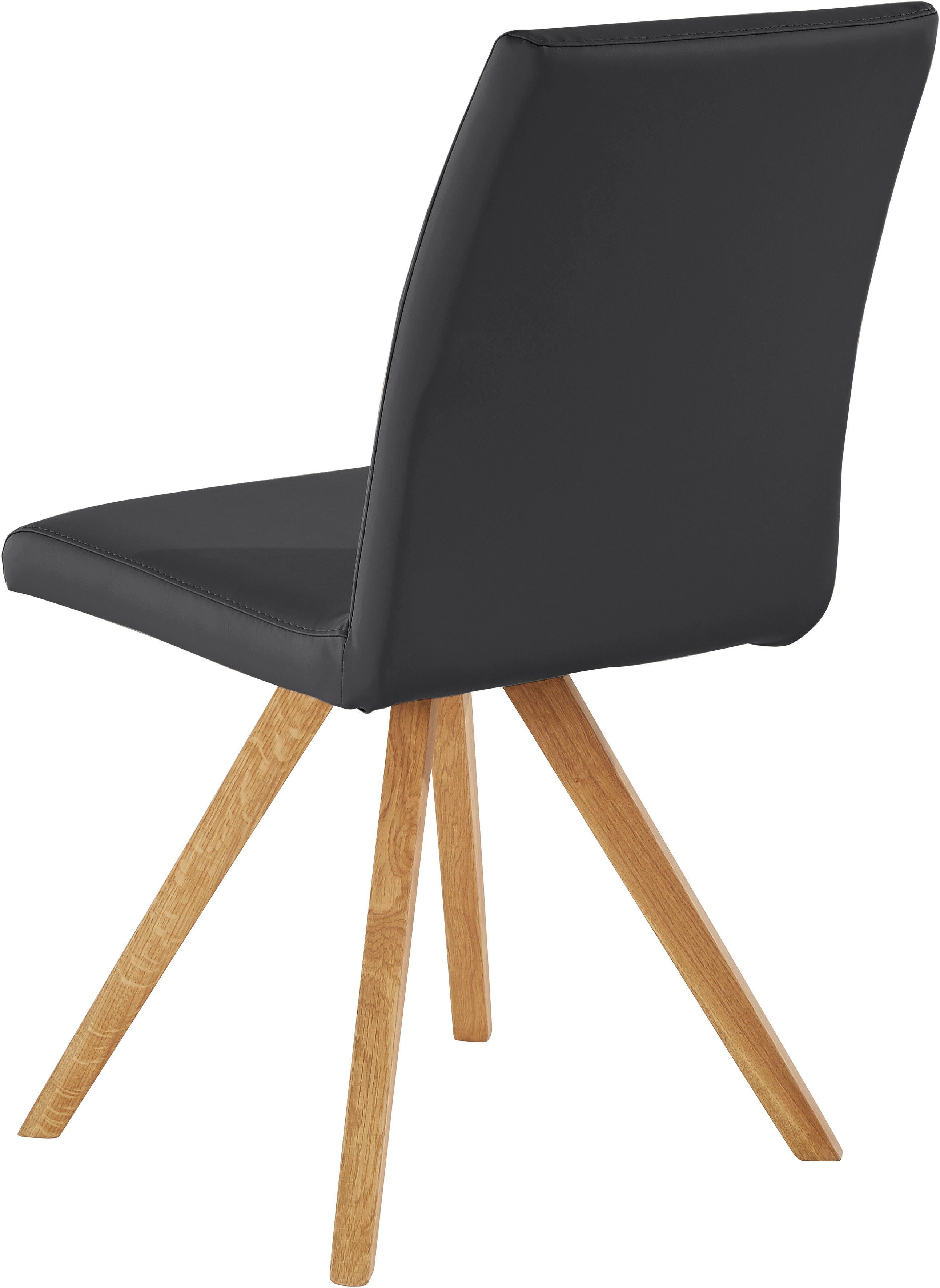 Home affaire Kuipstoel Rio Bekleding van imitatieleer of structuurstof en het frame is geolied eiken (2 stuks)