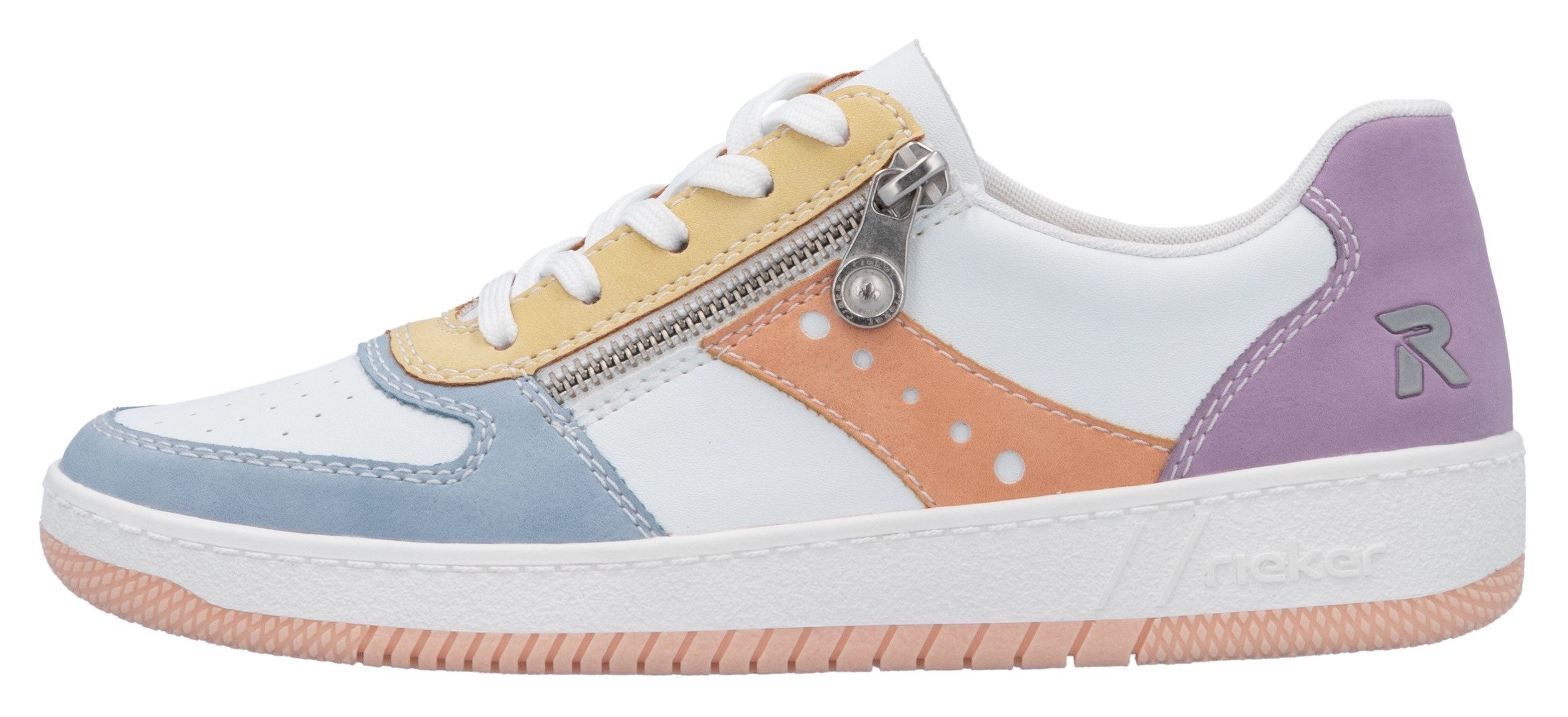 RIEKER Sport Sneakers in actuele kleurcombinatie, vrijetijdsschoen, lage schoen, veterschoen