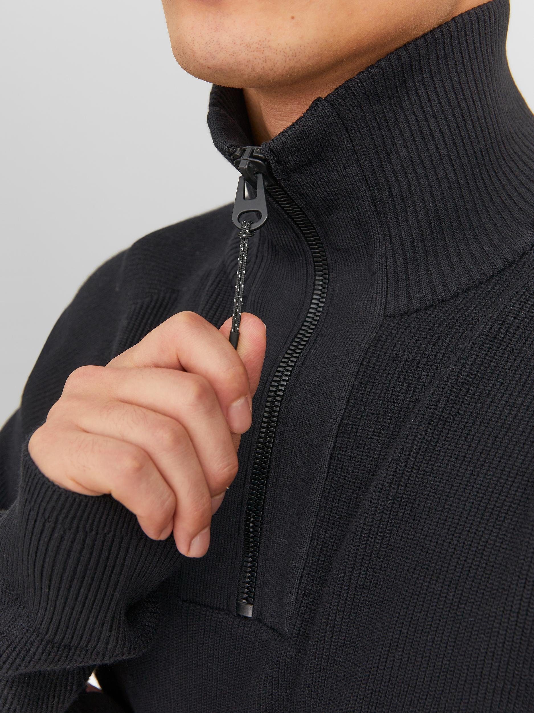 Jack & Jones Trui met staande kraag JCOFILO KNIT HALF ZIP SN