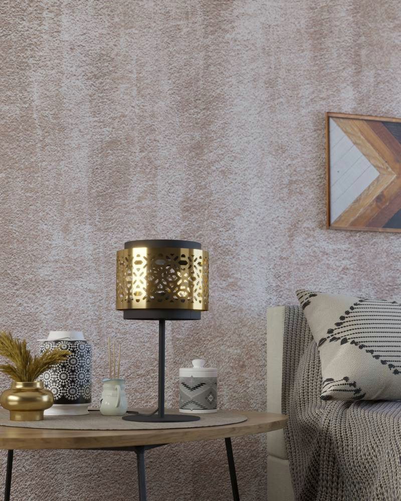 EGLO Tafellamp SANDBACH Nachtkastlamp, tafellamp van metaal en messing, E27 fitting (1 stuk)
