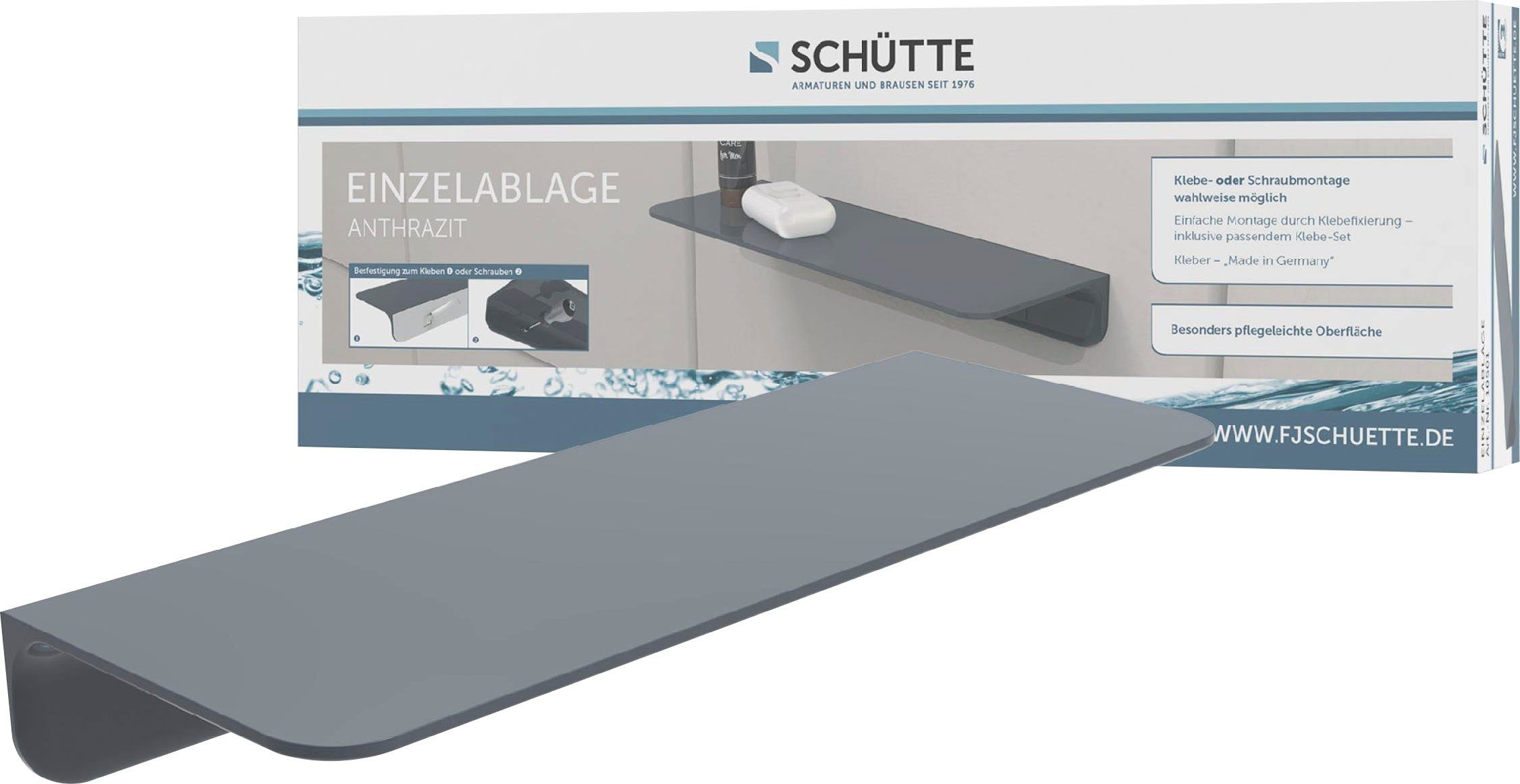 Schütte Badkamerrekje zonder boren, badkamer rek voor badkamer in wit of antraciet