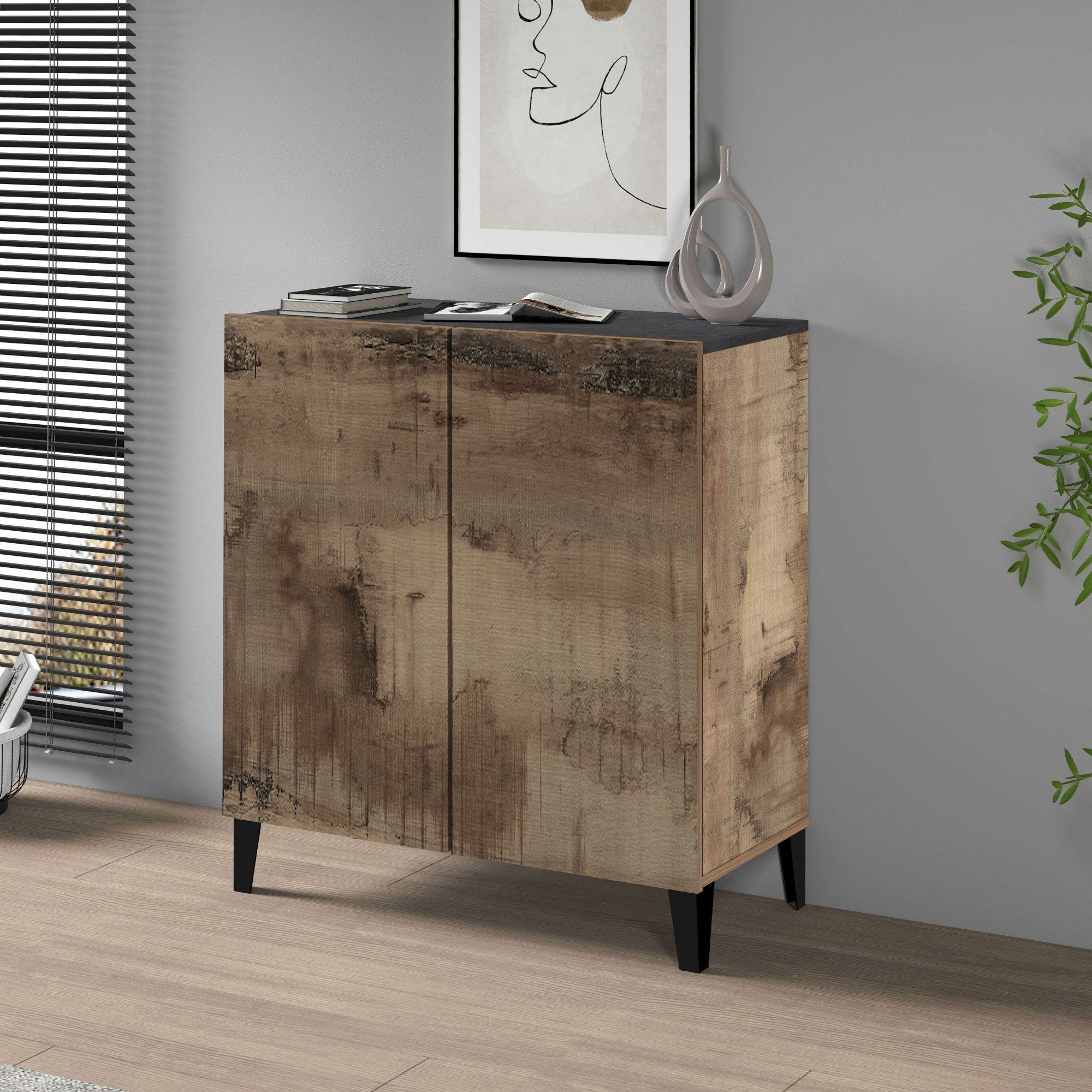 INOSIGN Archiefkast Sunrise Archiefkast, Multifunctionele kast, Bureaukast met 2 deuren & 2 vakken, breedte 79,2 cm, gemaakt in italië