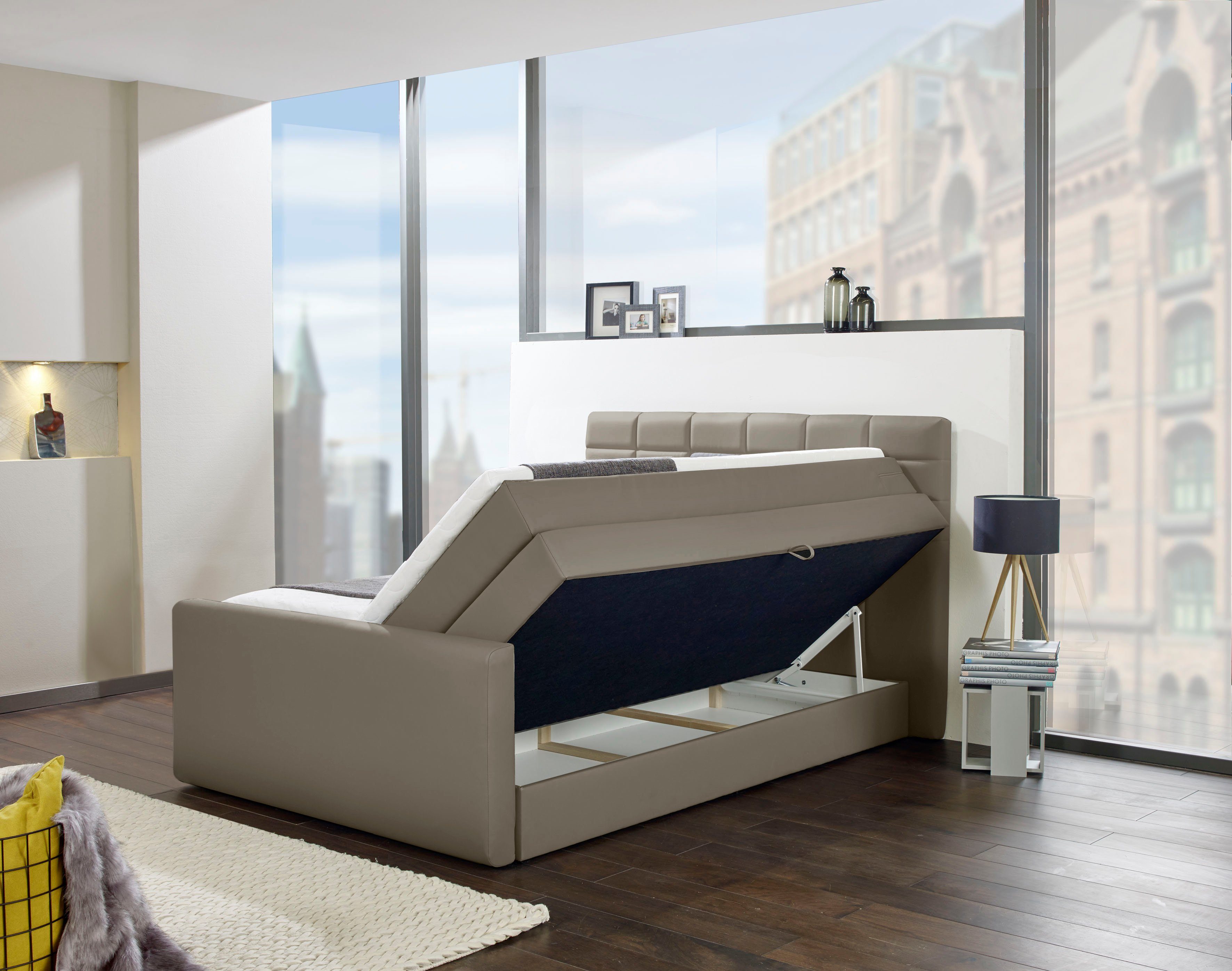 INOSIGN Boxspring Lethbridge incl. bedbox en matrastopper, twee matrastypes in h2
