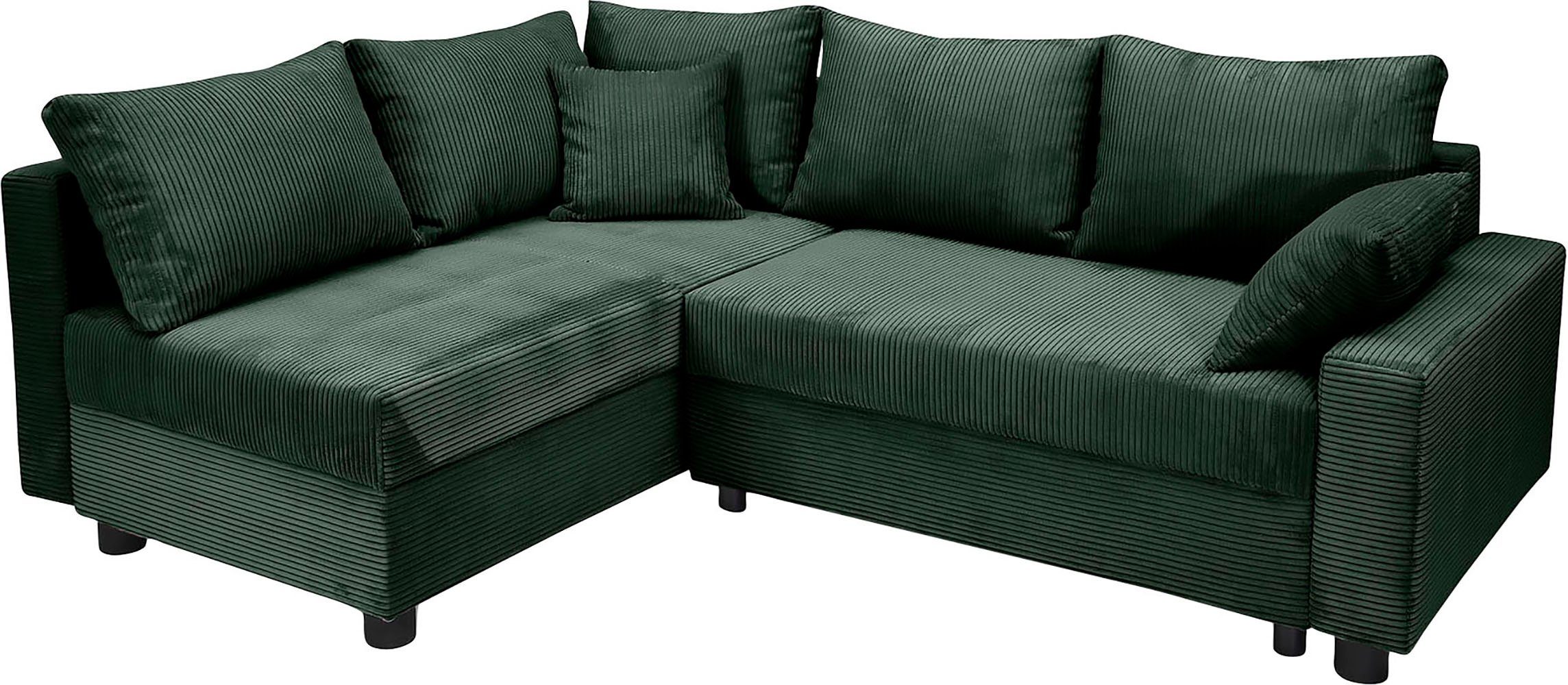 COLLECTION AB Hoekbank Parma L-vorm met slaapfunctie en bedlade, inclusief kussens, bonell-federkern