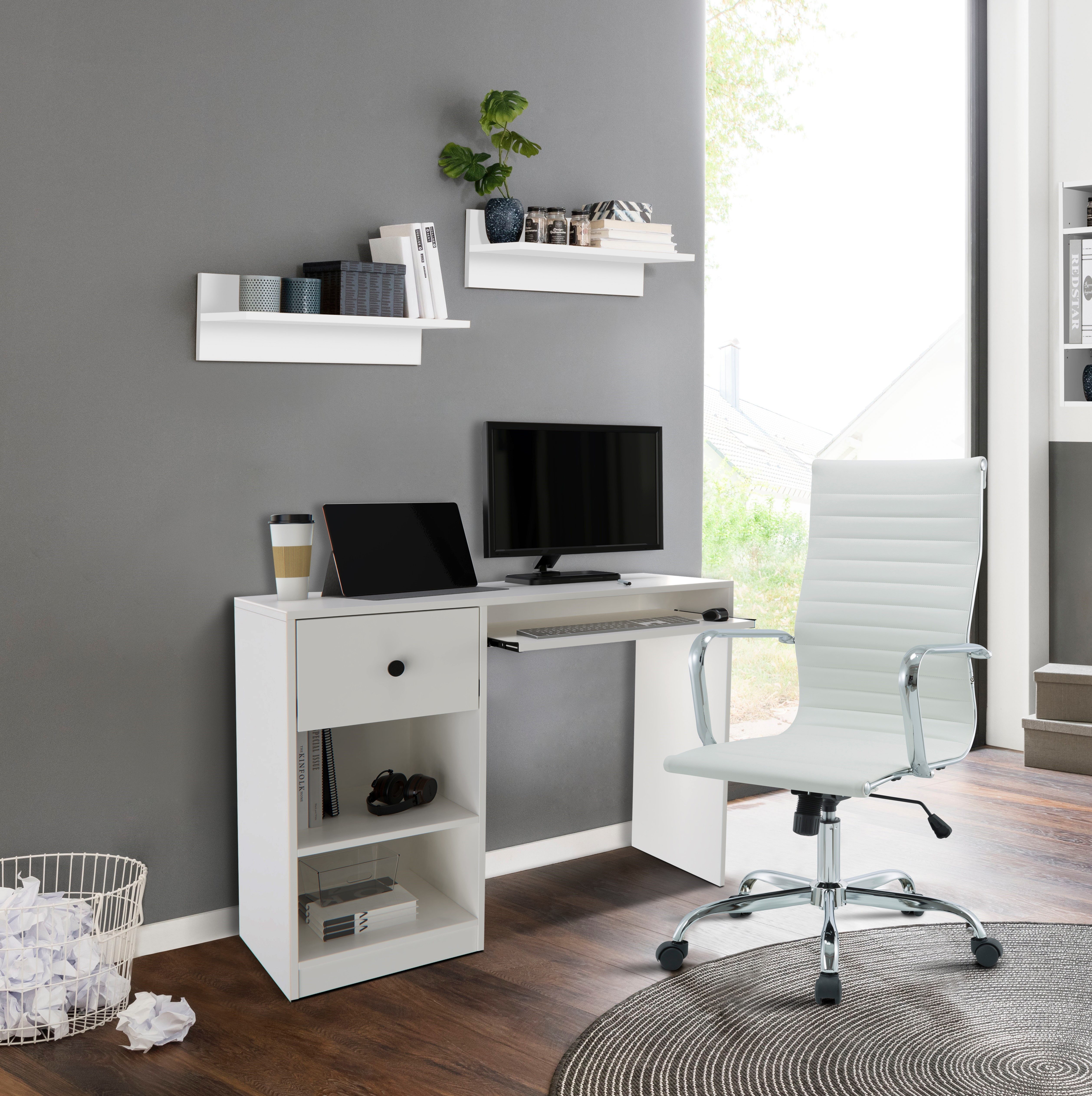 INOSIGN Bureau PODUM, pc-bureau, Toetsenborduitrek, grote lade, breedte 106 cm