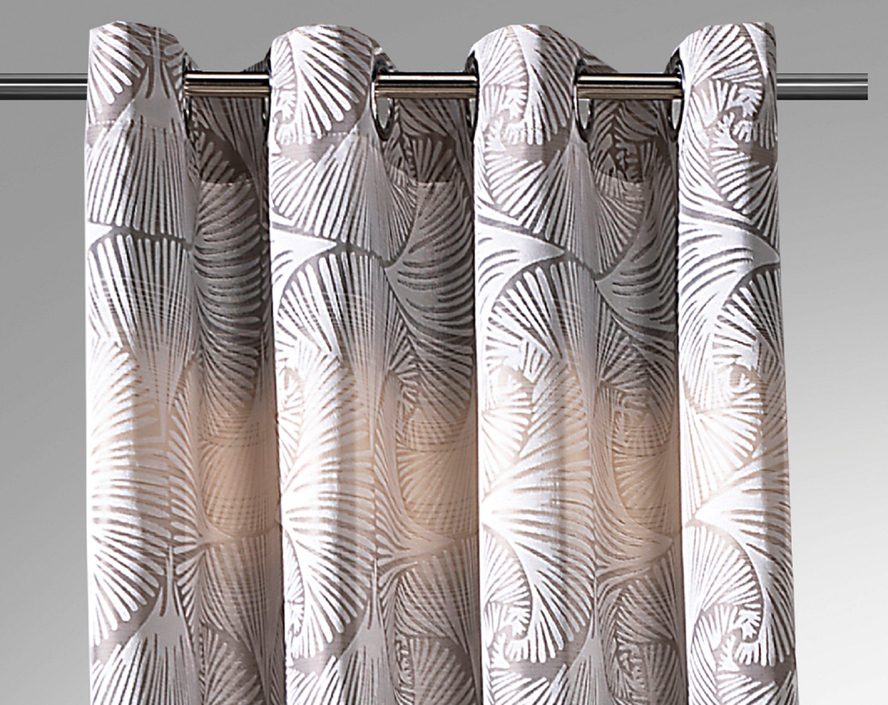 Weckbrodt Gordijn Gingko Jacquard met Ginkgo-motief, ogen, ondoorzichtig, gordijn, store (1 stuk)
