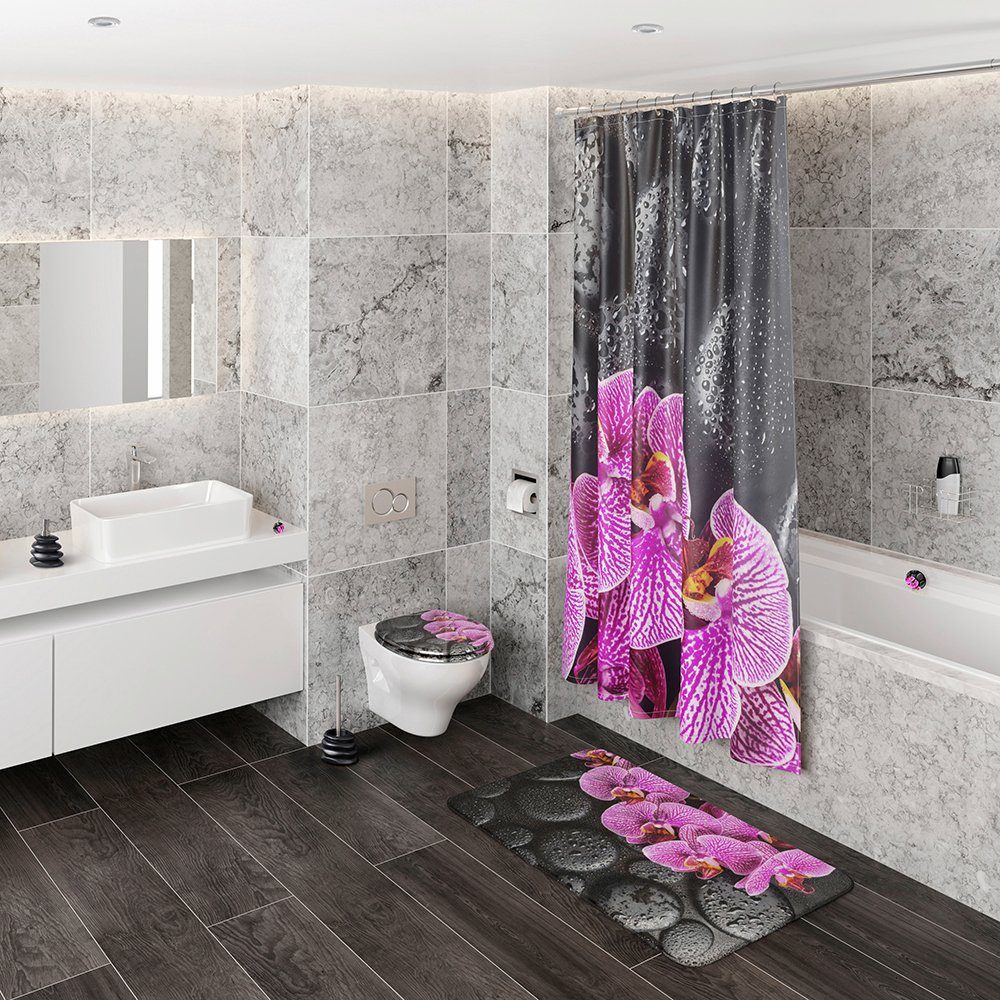Sanilo Set badkameraccessoires Madeira bestaand uit toiletzitting, badmat en wastafelplug (complete set, 3-delig)