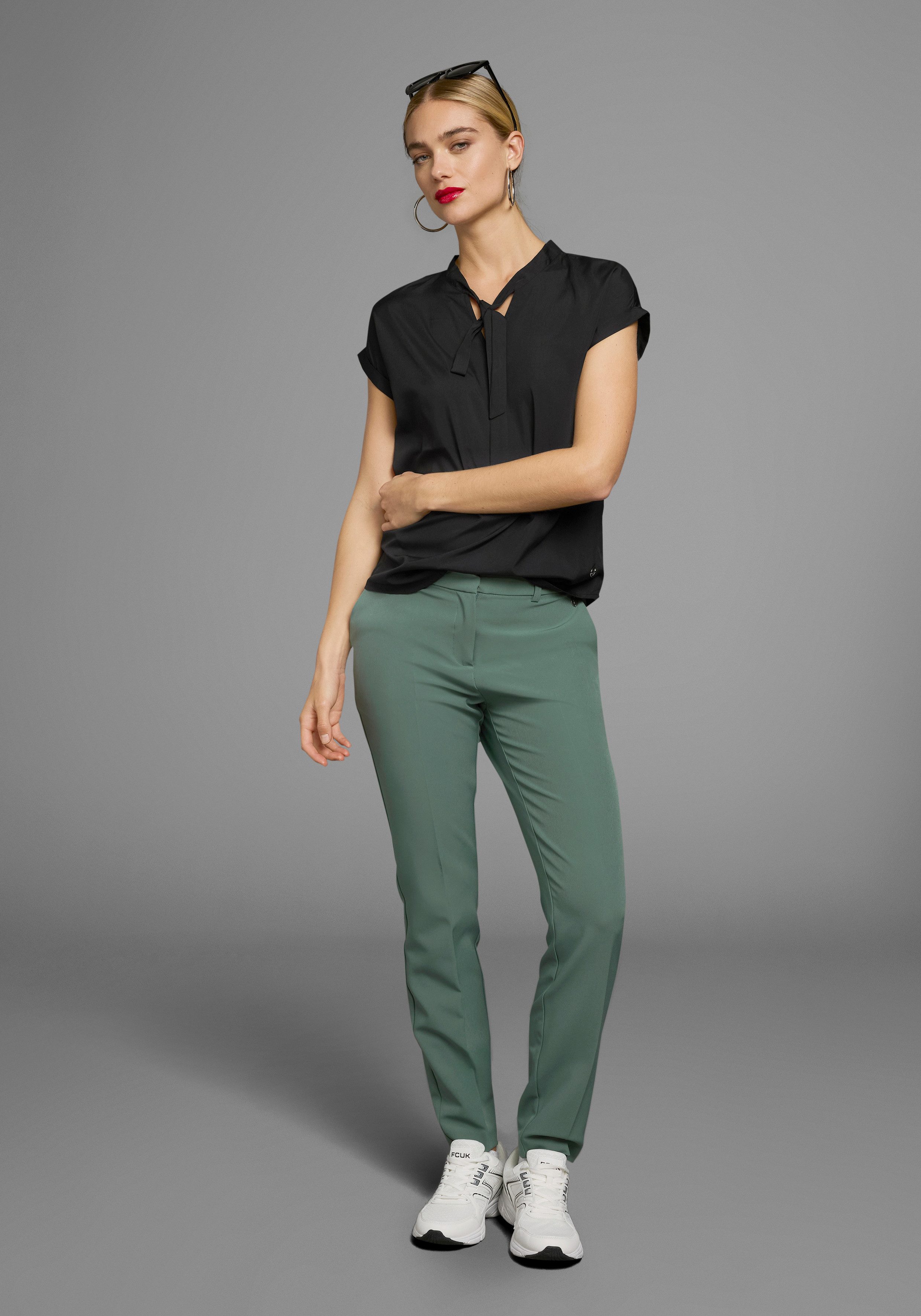 Bruno Banani Blouse met kraagstrik met bindstrik (2-delig, Set van 2)