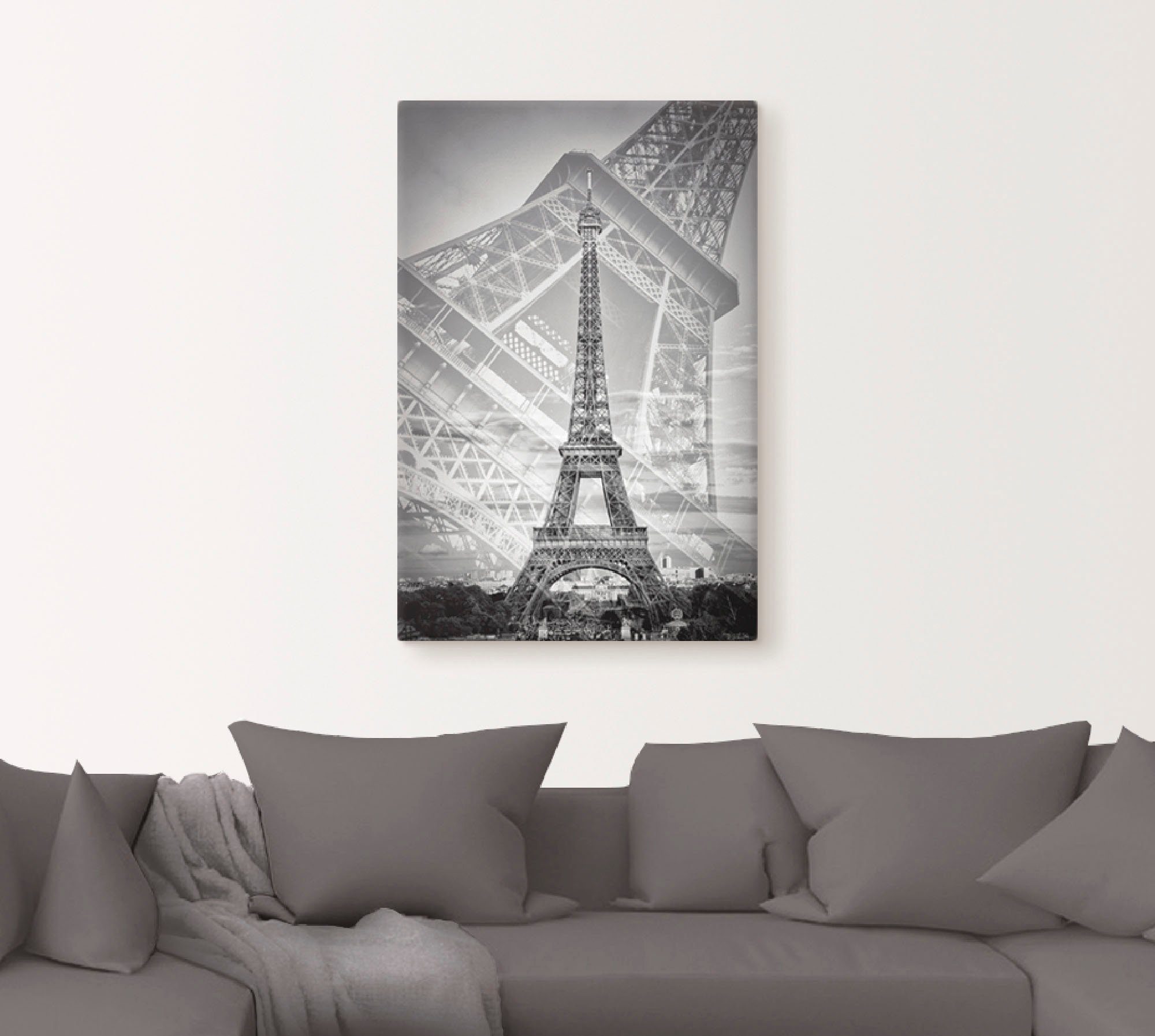 Artland Artprint De dubbele Eiffeltoren II als artprint van aluminium, artprint voor buiten, artprint op linnen in verschillende maten