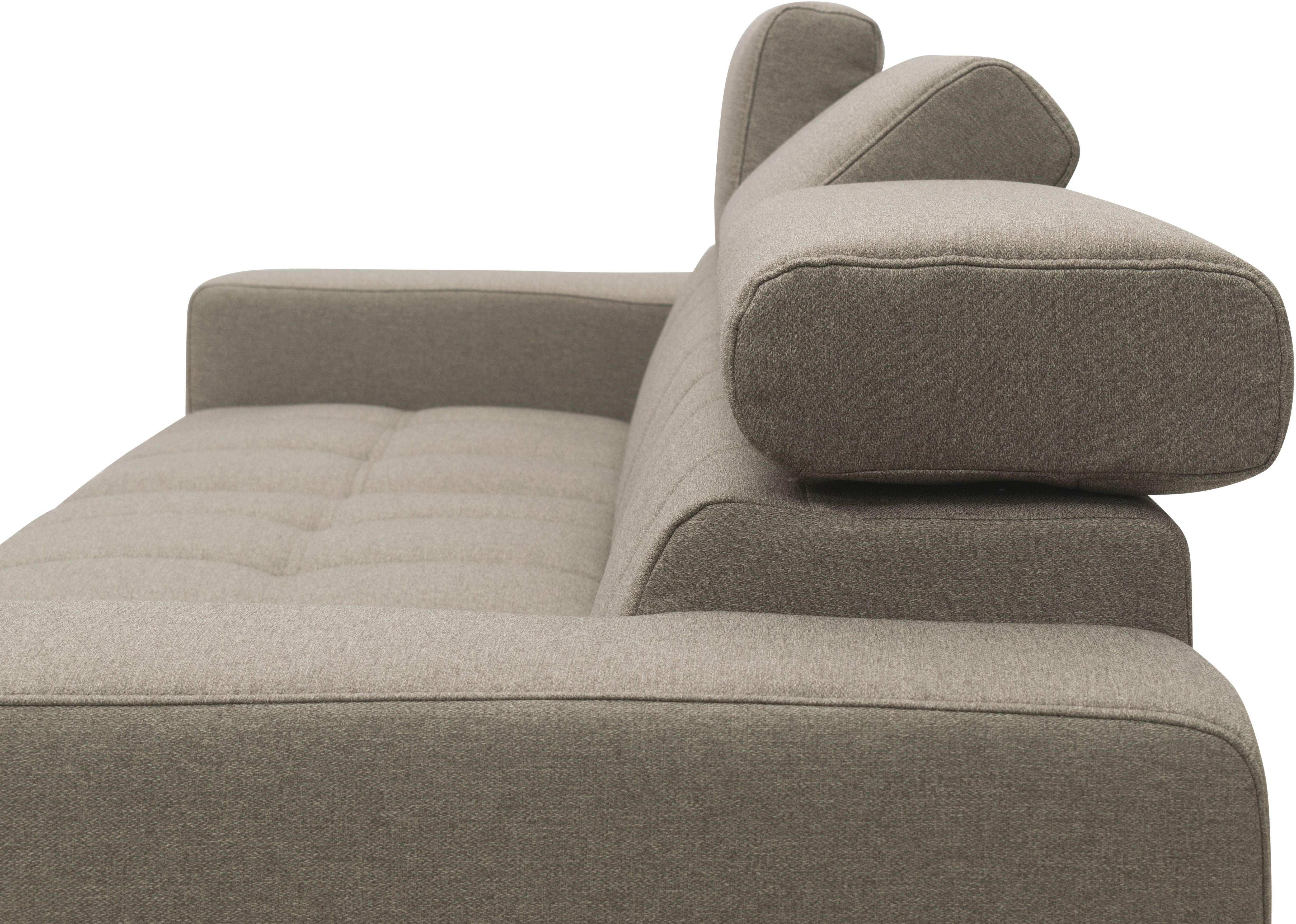 DOMO collection Hoekbank Trento L-vorm, met sledevoet of enkele voet naar keuze met verstelbare hoofdsteun, récamier links/rechts bestelbaar