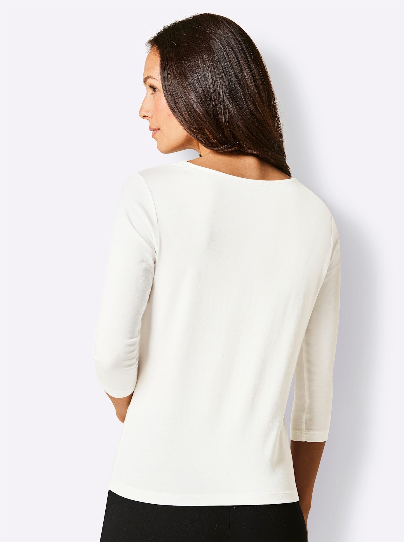 CREATION L PREMIUM Shirt met V-hals Modal-katoenen shirt (1-delig)