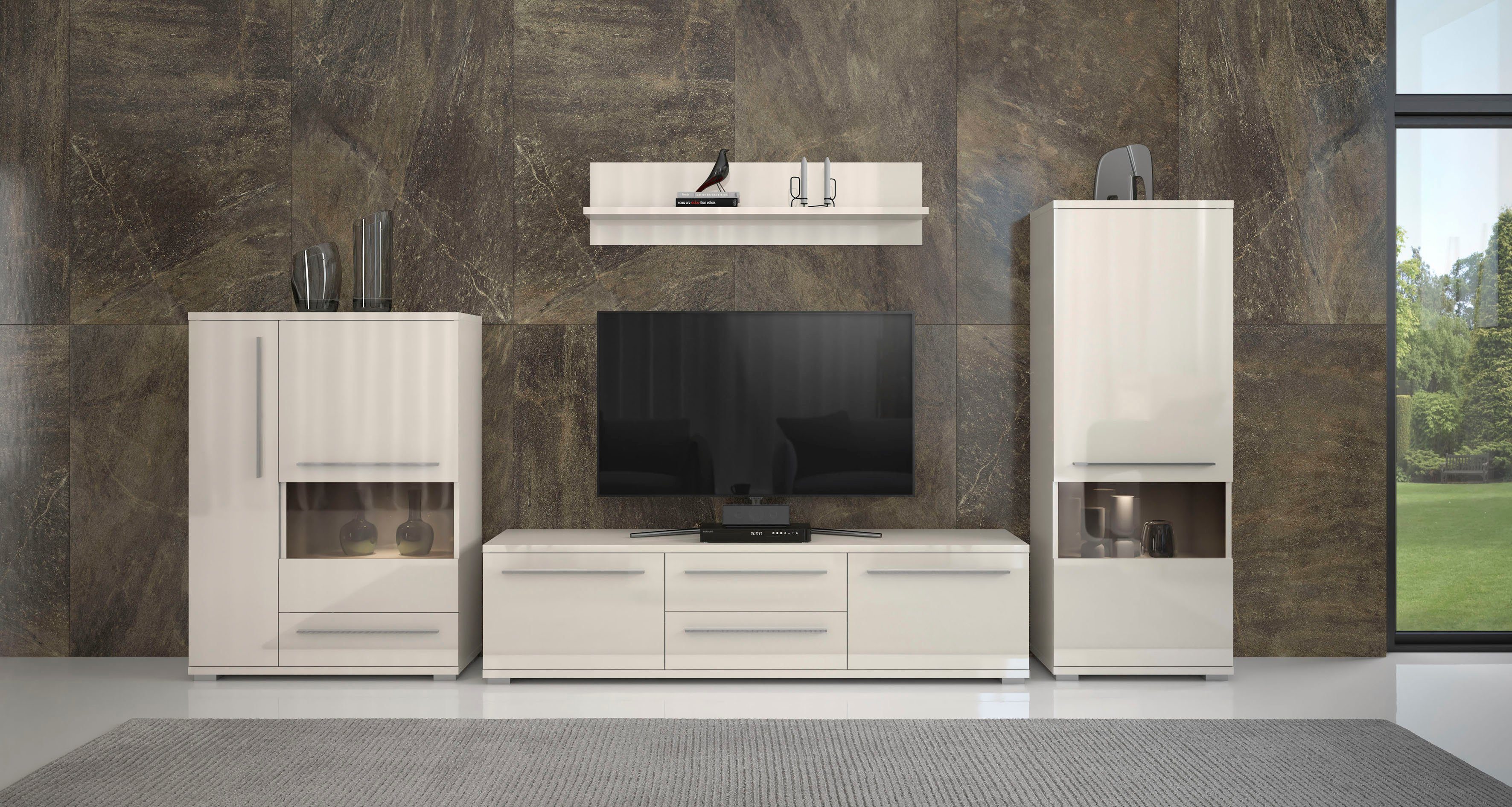 Places of Style Wandrek Piano hoogwaardig uv-gelakt