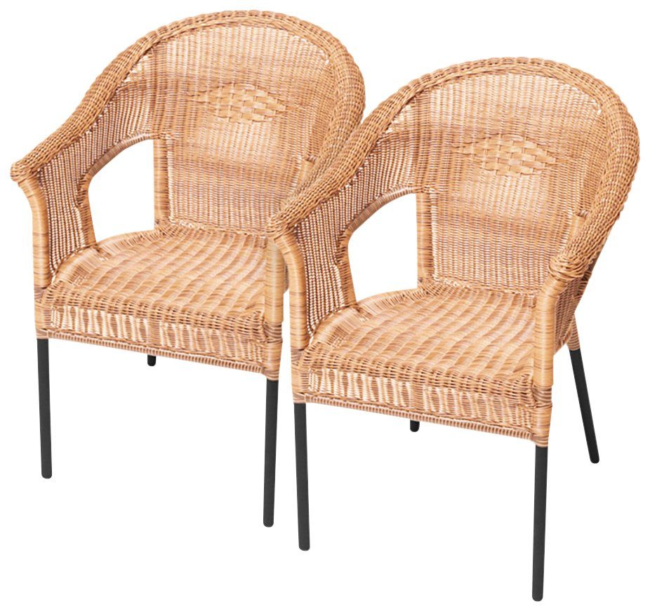 MERXX Tuinstoel Ravenna set van 2, polyrotan, traploos verstelbaar (set, 2 stuks) tuinstoelen bruin