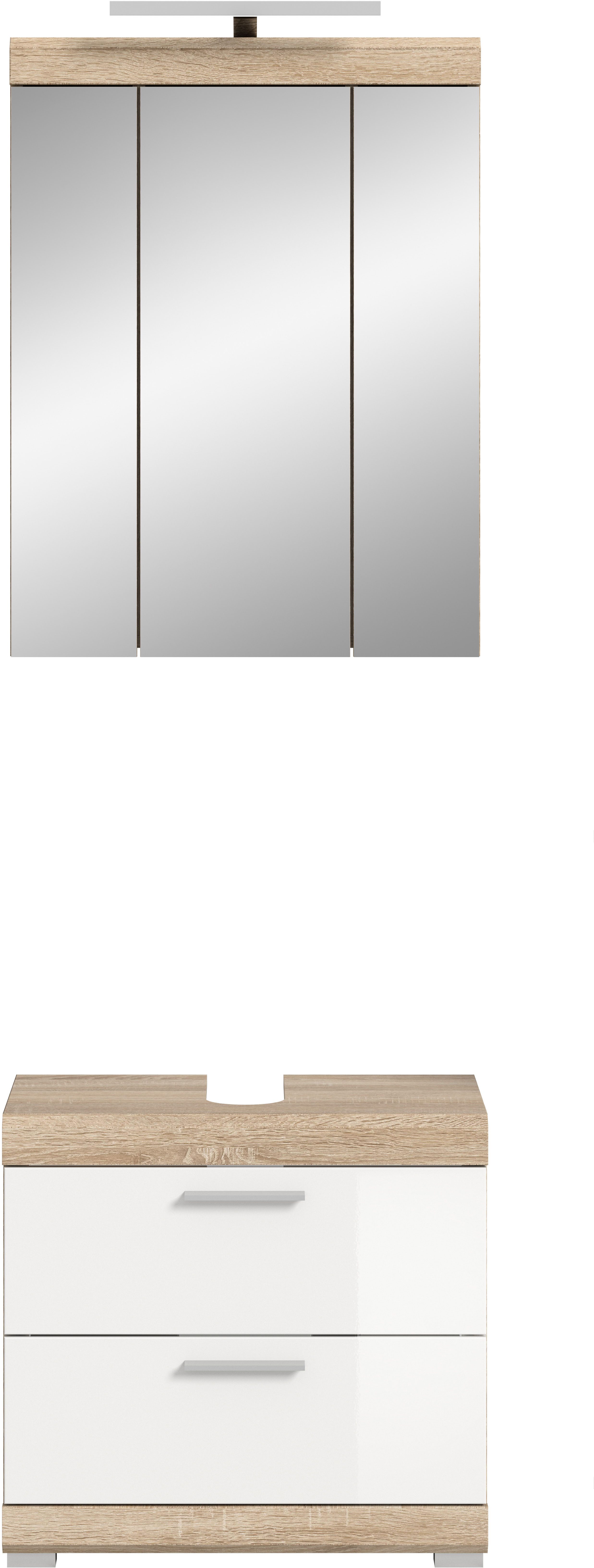 INOSIGN Badkamerserie Siena, 2-delig, inclusief LED-verlichting, bestaande uit: (set, 2-delig)