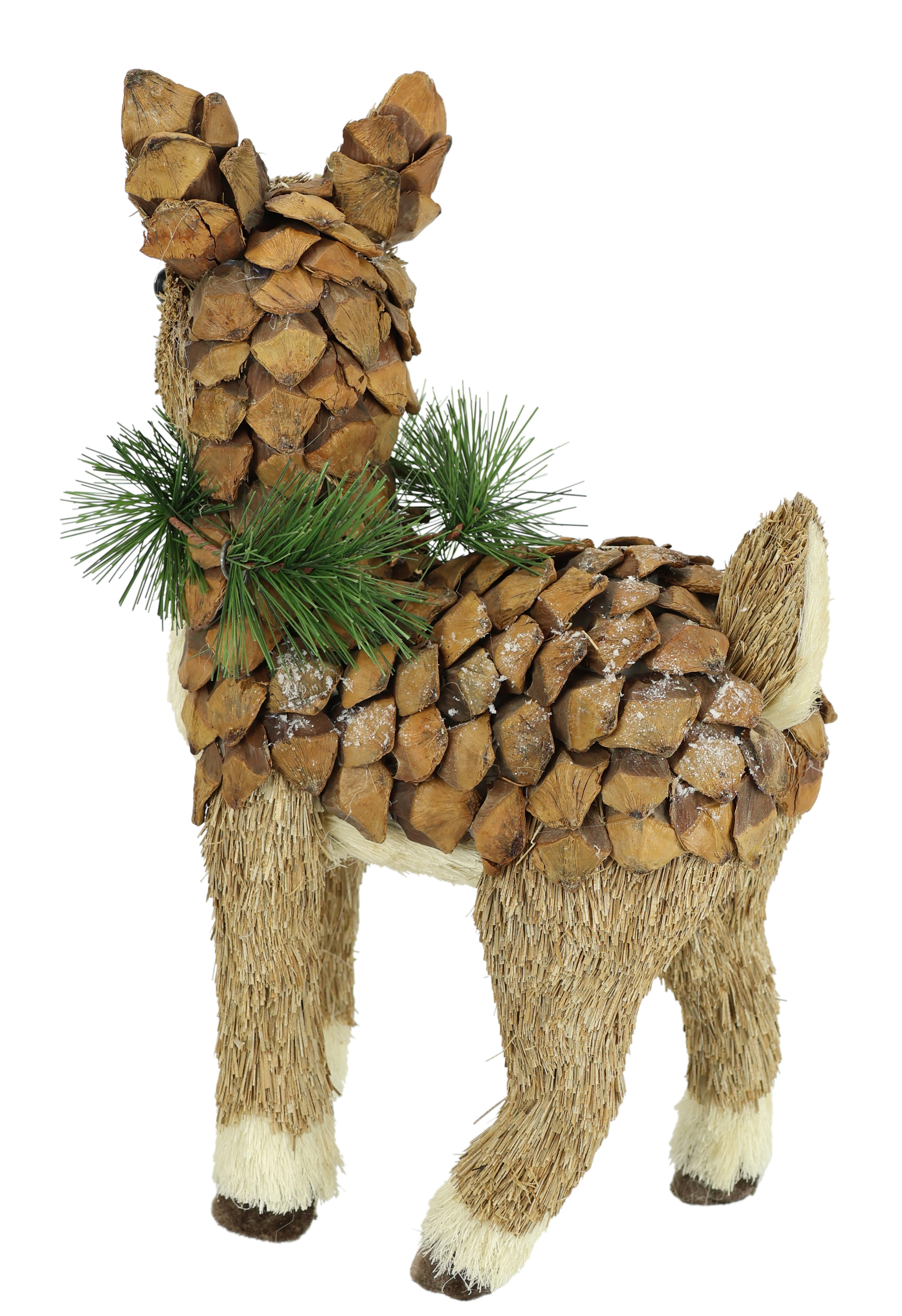 I.GE.A. Decoratief figuur Ree van raffia Decoratie cadeau decoratief decoratieobject ornament dierfiguur decoratiedier (1 stuk)