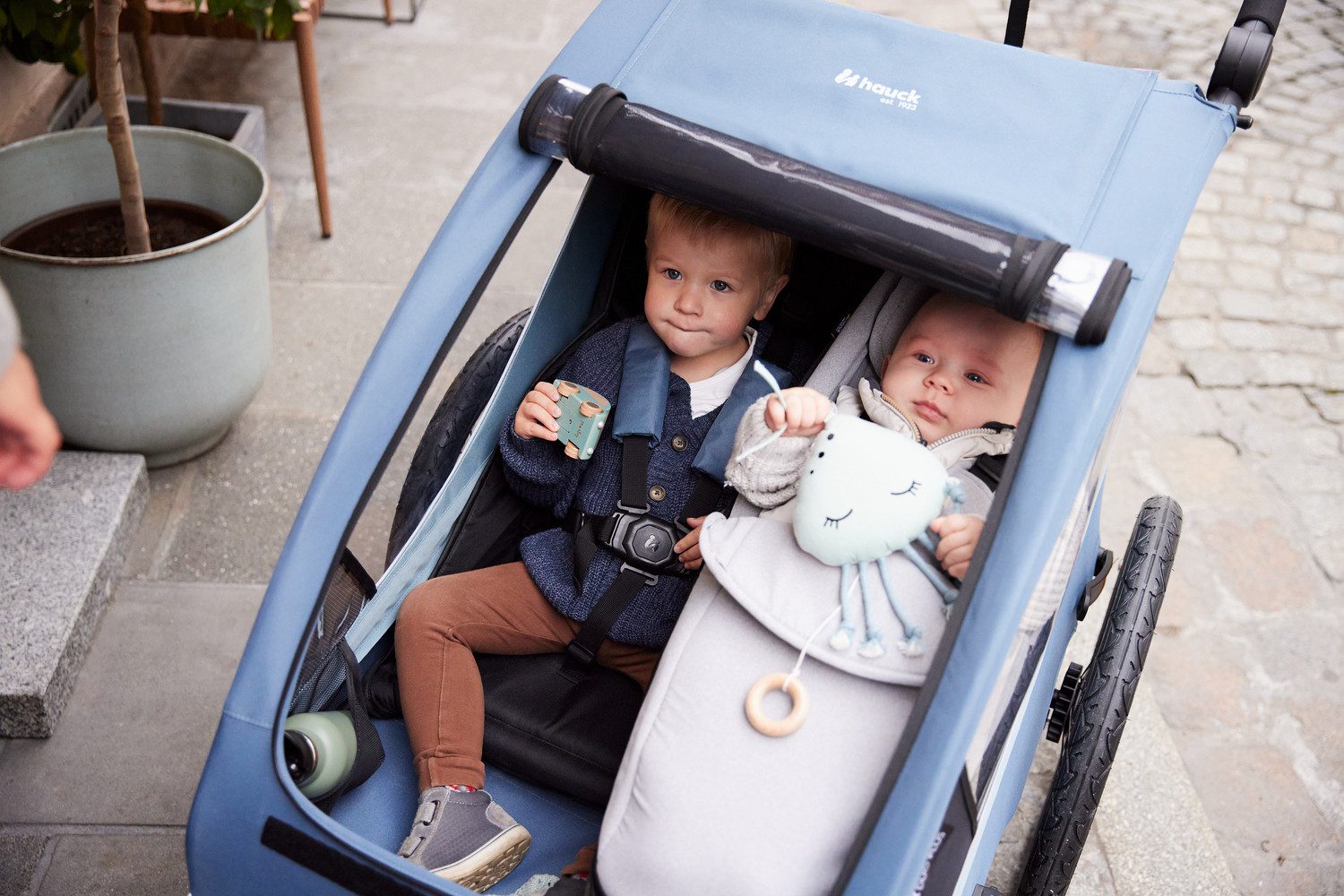 Hauck Kinderen fiets aanhanger 2in1 Bike Trailer und Buggy Dryk Duo Plus, black
