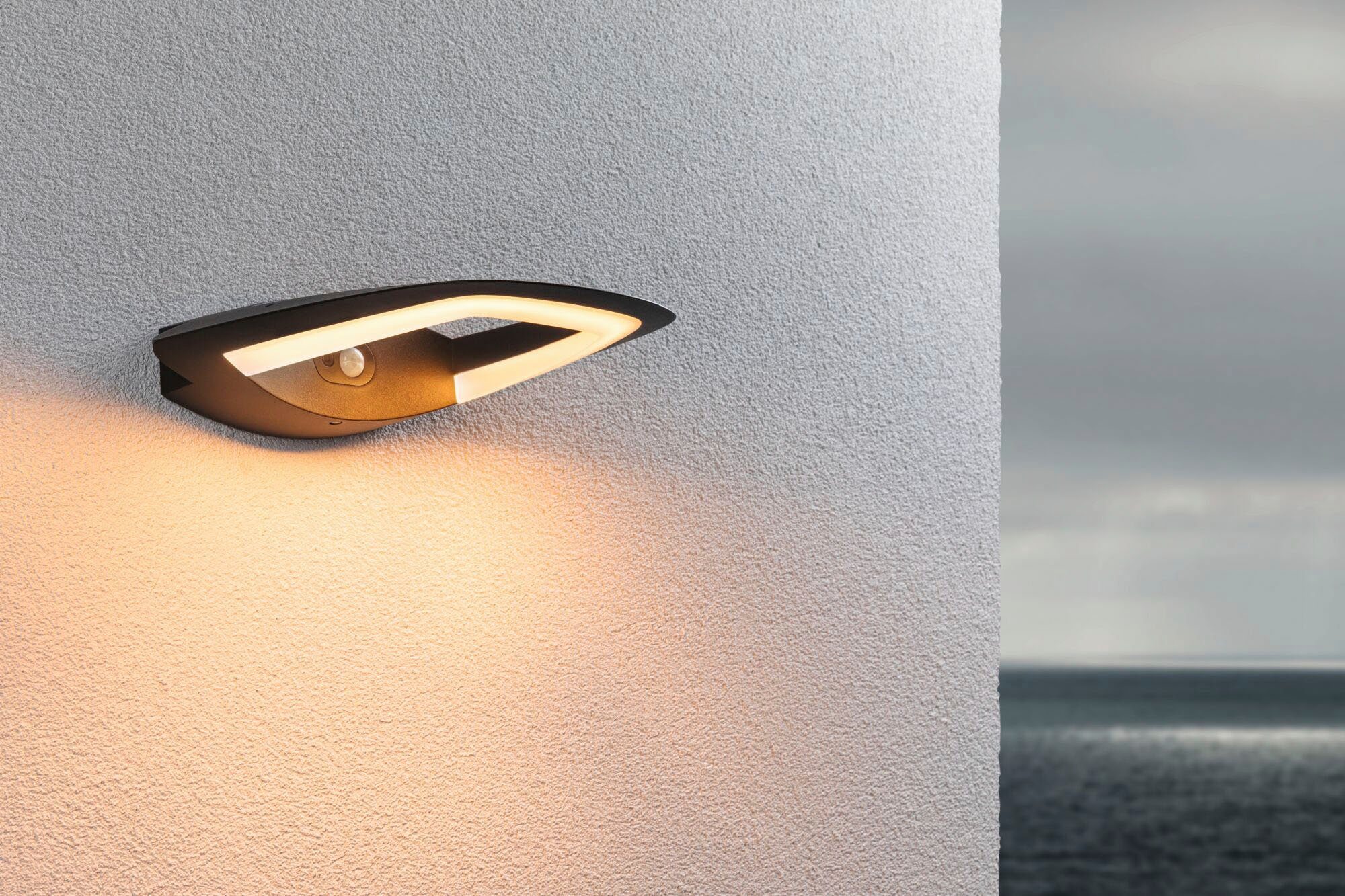 Paulmann Led-wandlamp voor buiten Buiten 230V Akena PIR Insect friendly Antraciet