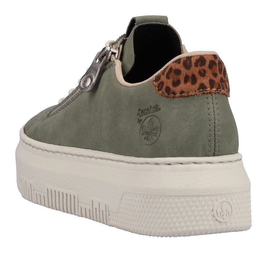 Rieker Plateausneakers met leoprint inzet bij de hak