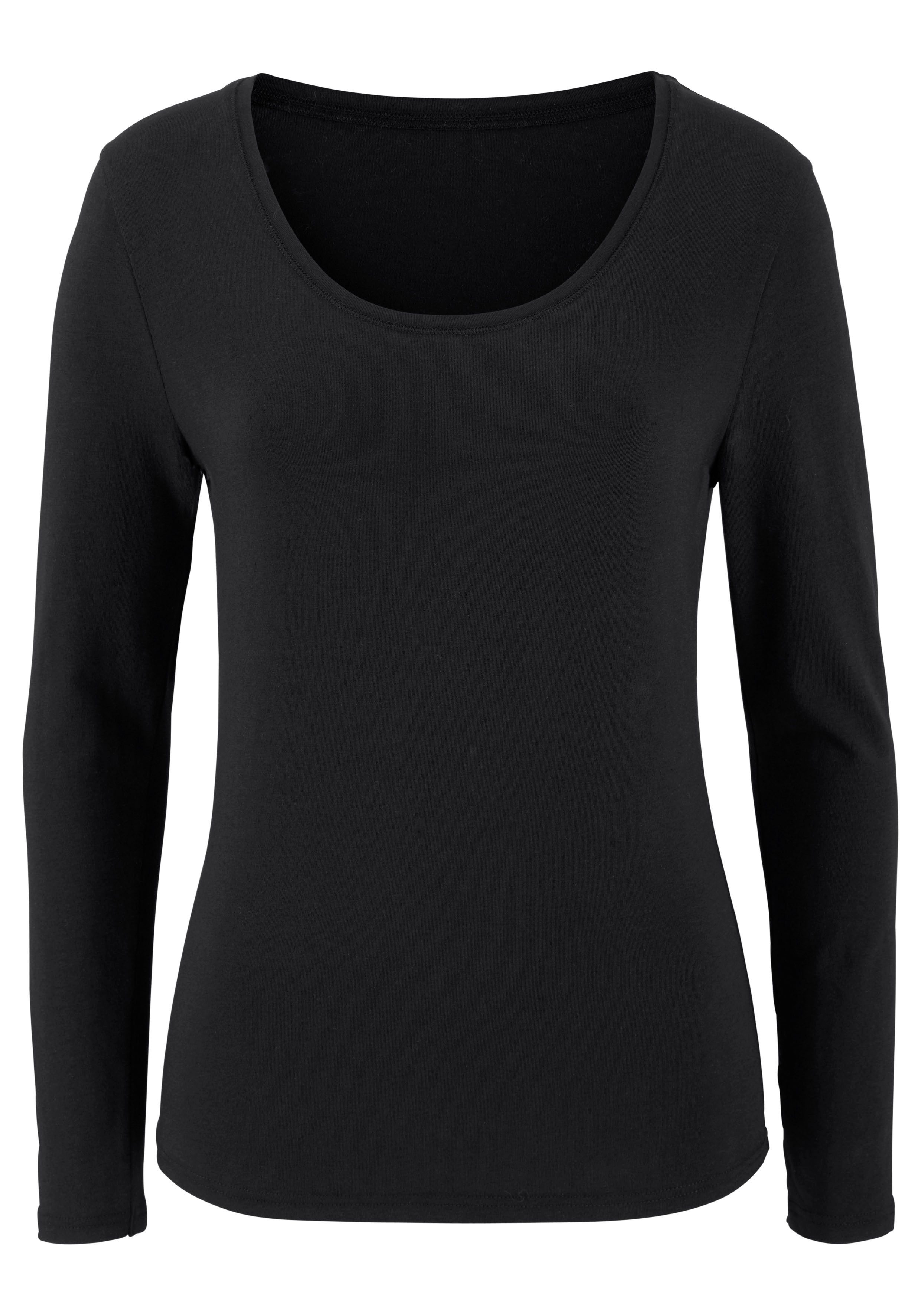 Vivance Shirt met lange mouwen Elastische katoenkwaliteit (Set van 2)