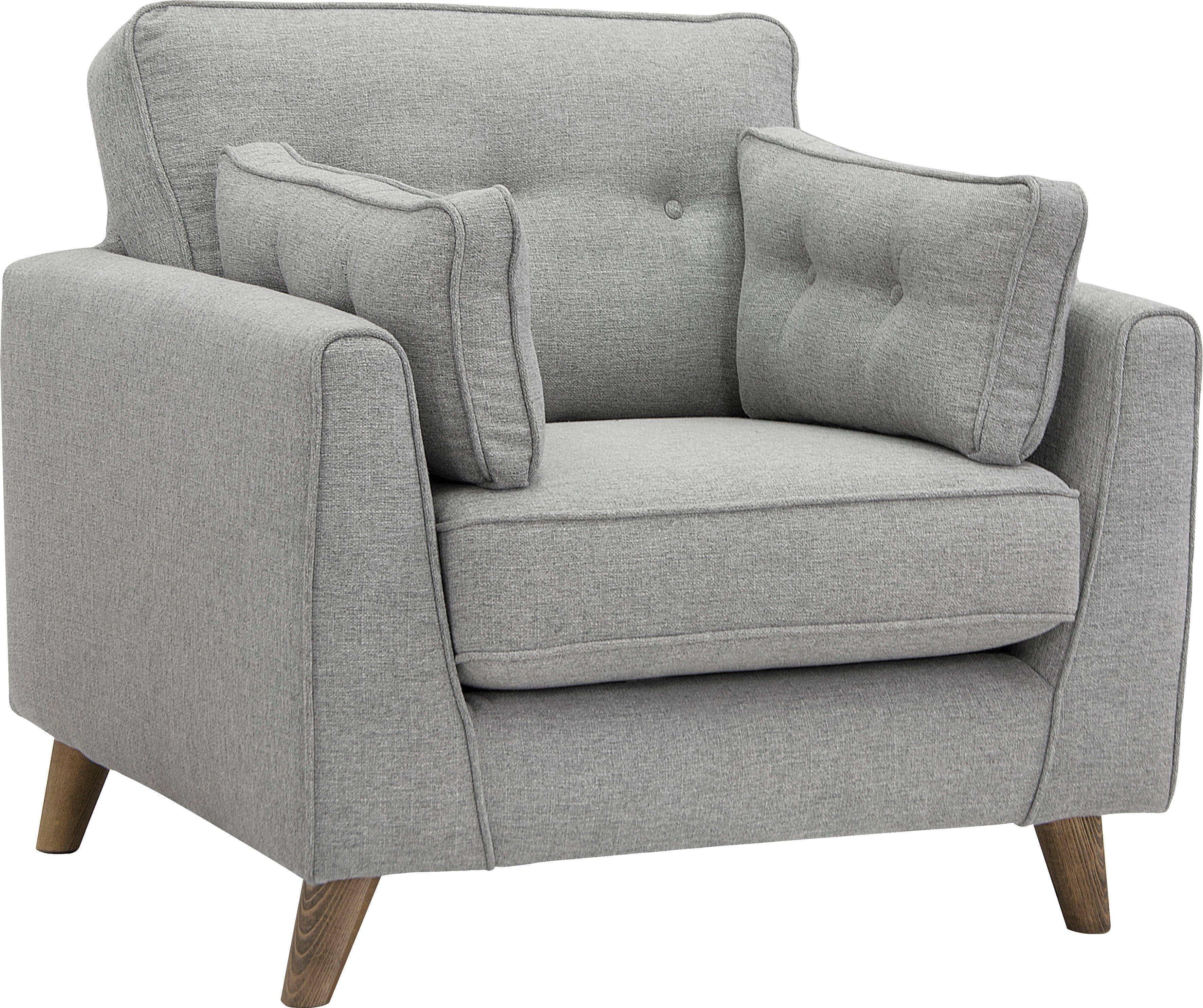 Home affaire Fauteuil Copenhagen fijne opstaande naad, capitonnage achter en armkussen
