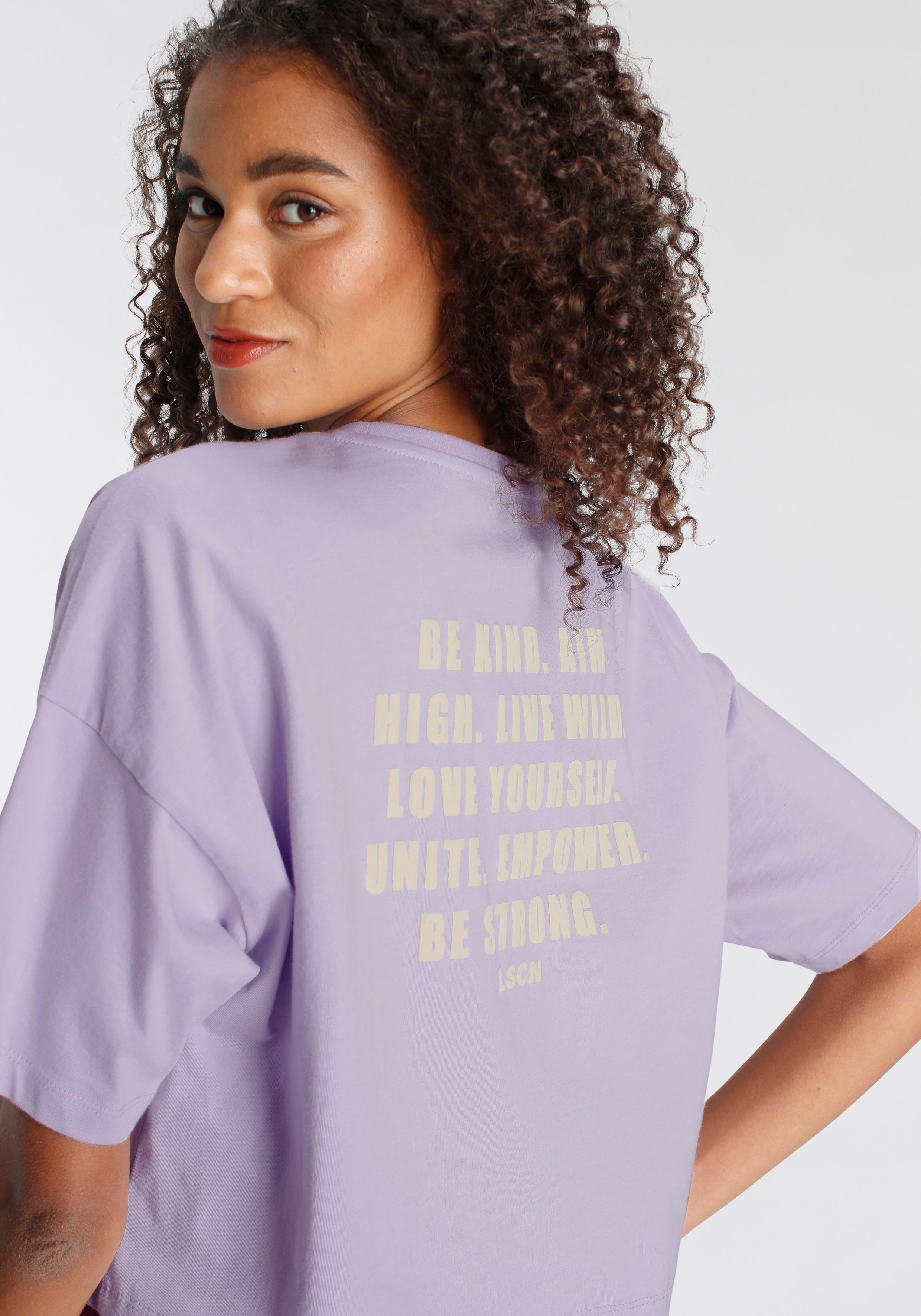 Lascana Oversized shirt met tekst op de rug