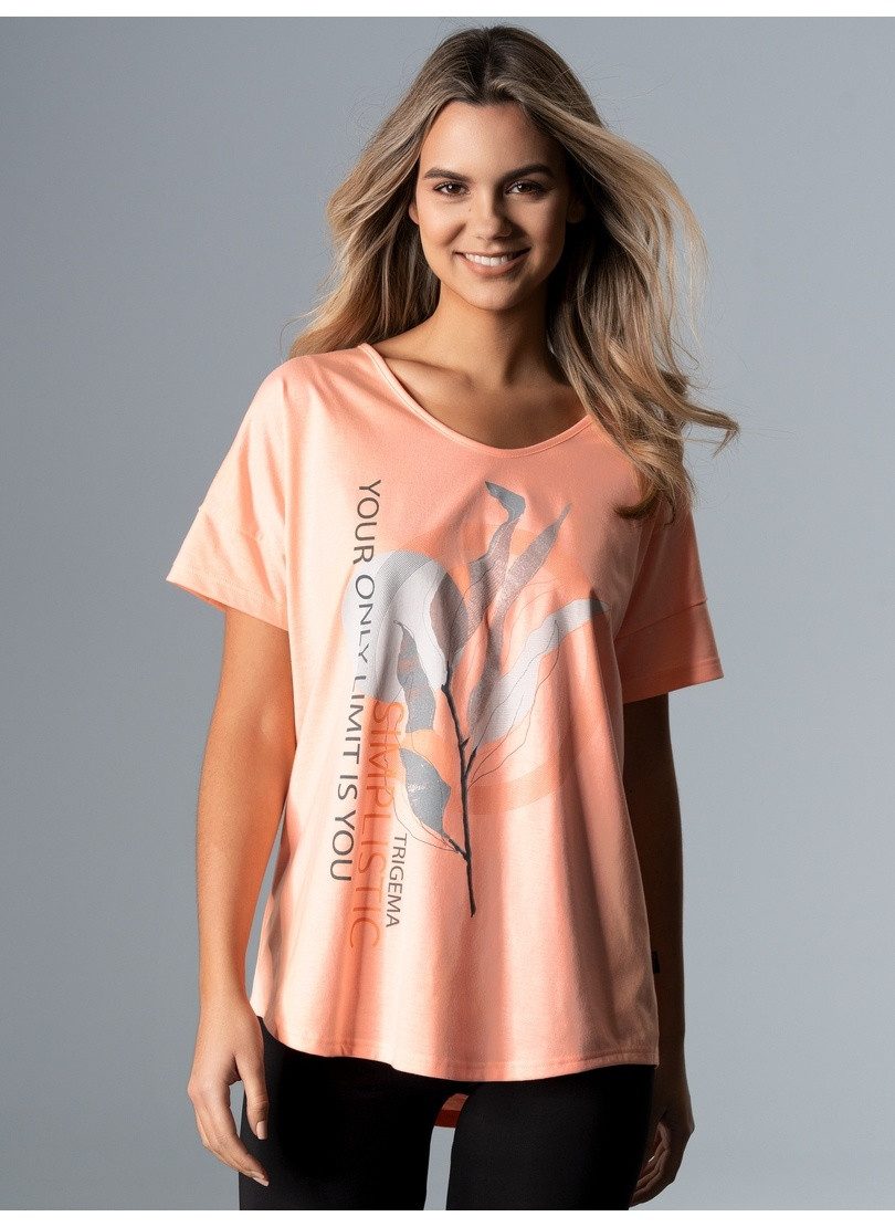 Trigema T-shirt oversized T-shirt met groot printmotief (1-delig)