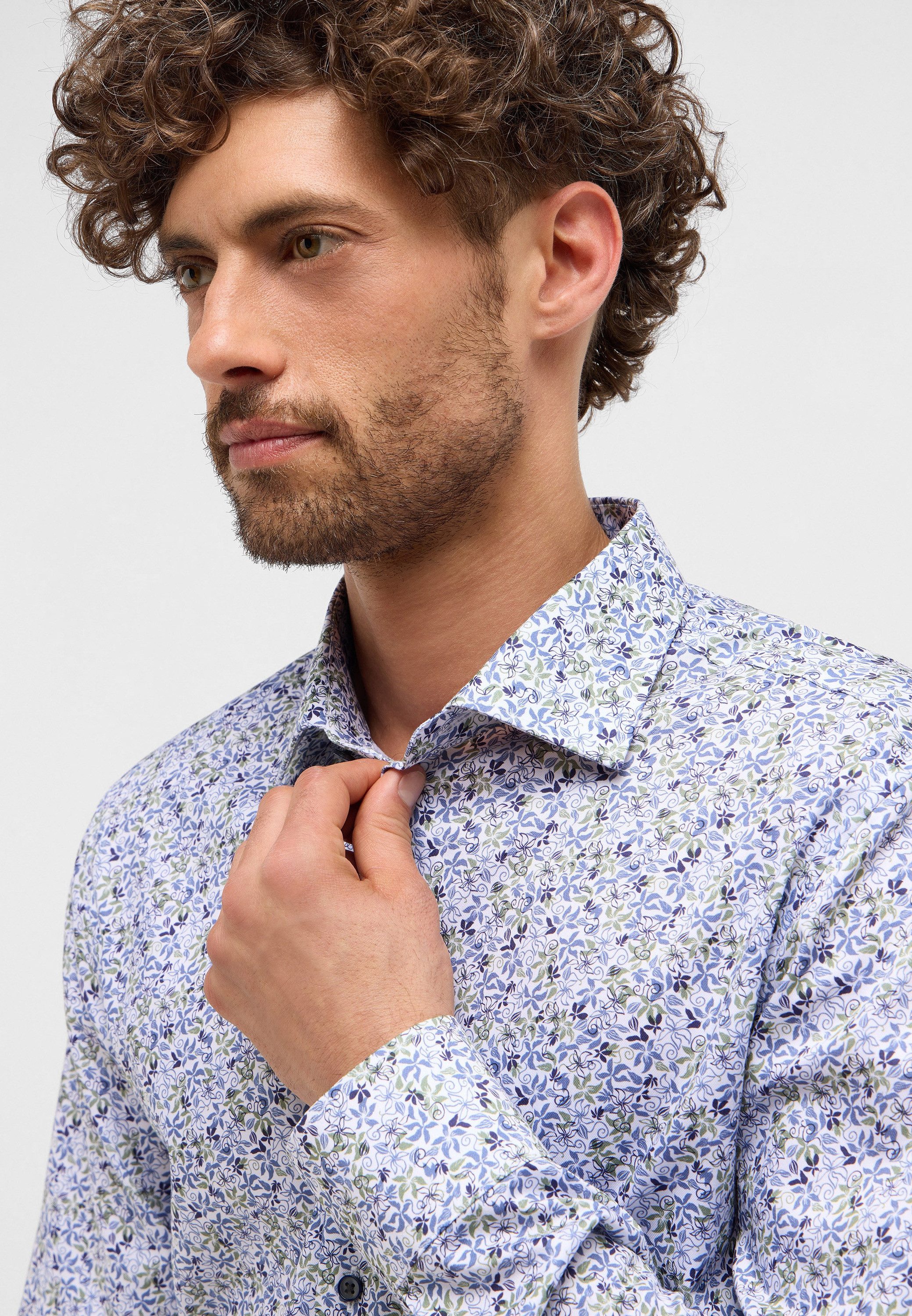 Eterna Overhemd met lange mouwen Slim fit NON IRON (strijkvrij)