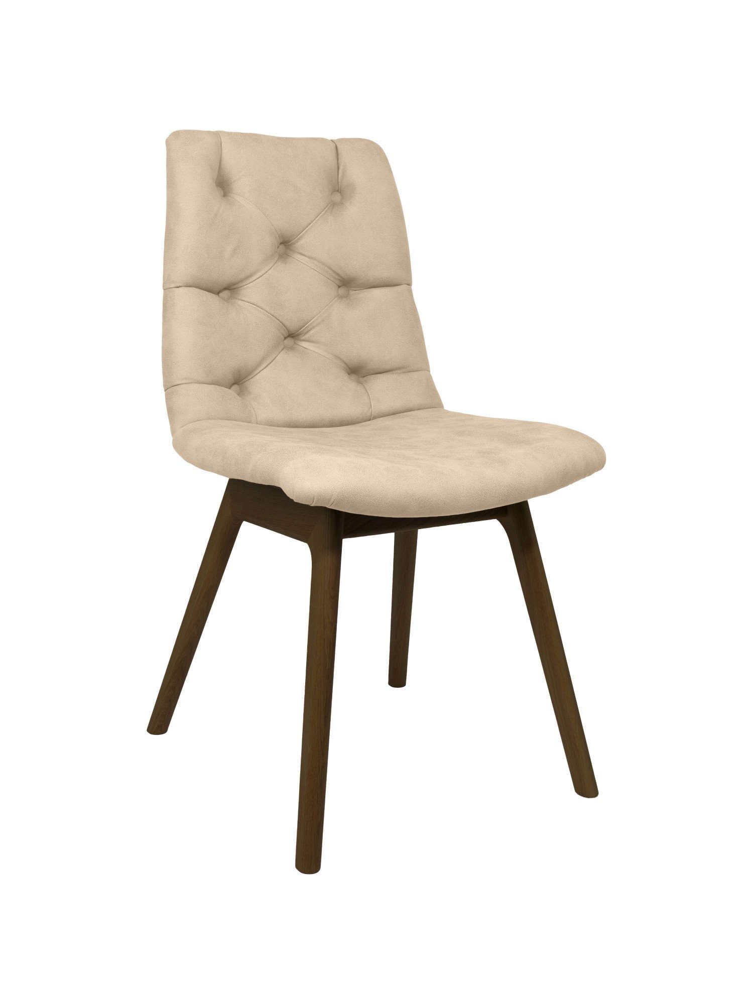 andas Eetkamerstoel Ramon met massief houten poten, in verschillende kleuren en stoffen (set, 2 stuks)