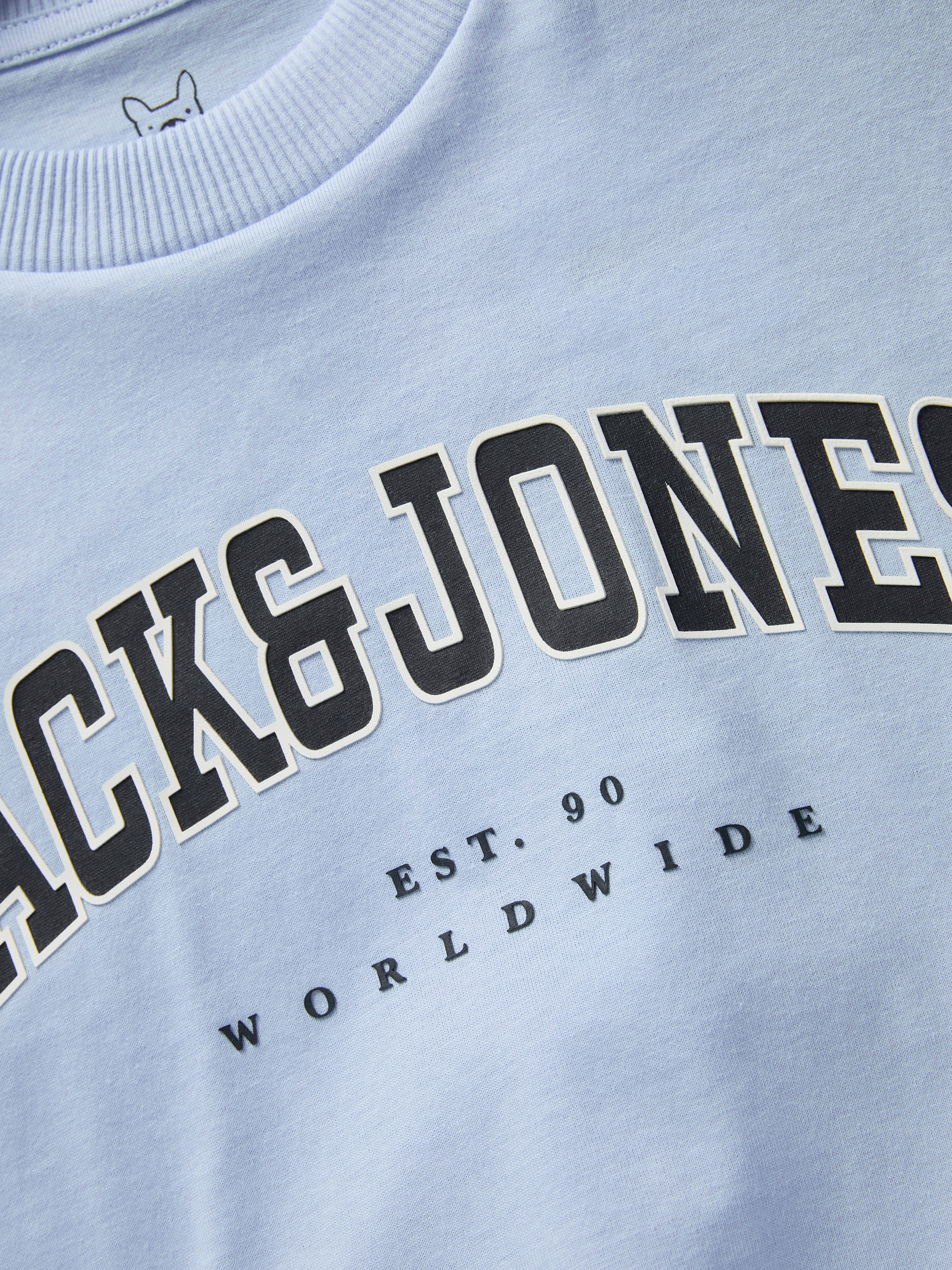 Jack & Jones Junior Shirt met ronde hals JJECALEB VARSITY TEE SS O-NECK NOOS JNR