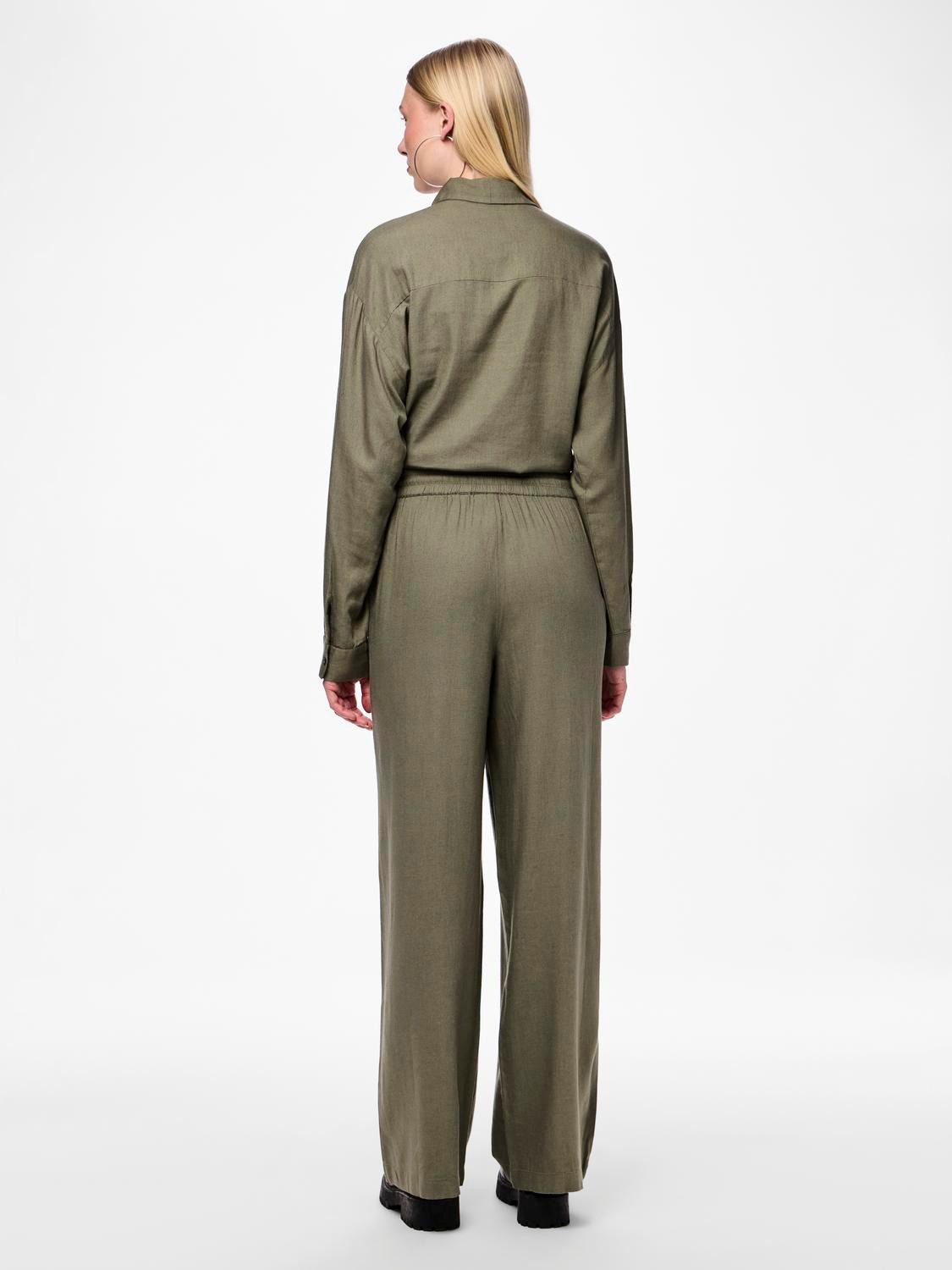 pieces Comfortbroek PCPIA HW WIDE PANTS WVN NOOS