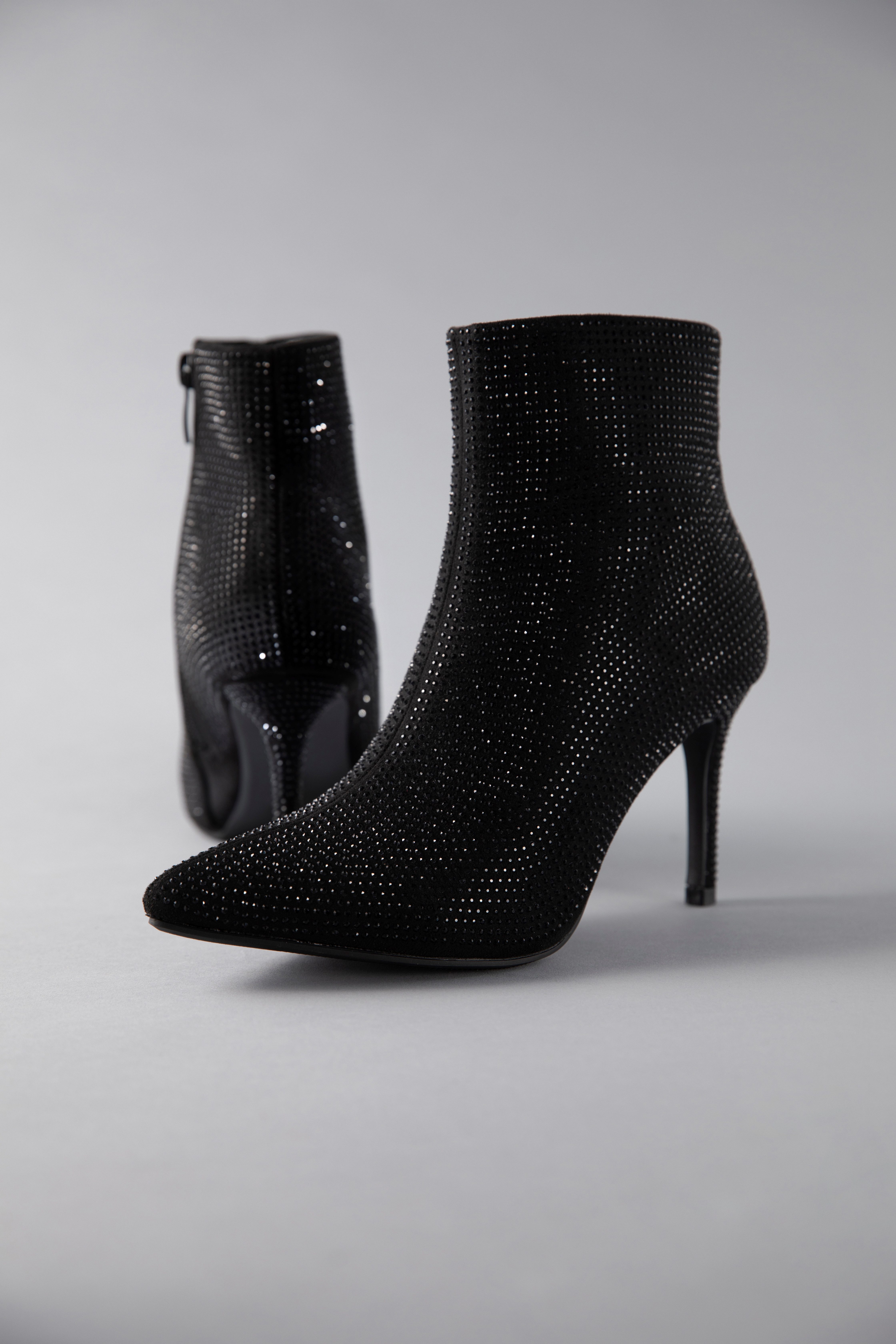 Aniston SHOES Laarsjes avond enkellaars met glittersteentjes - nieuwe collectie