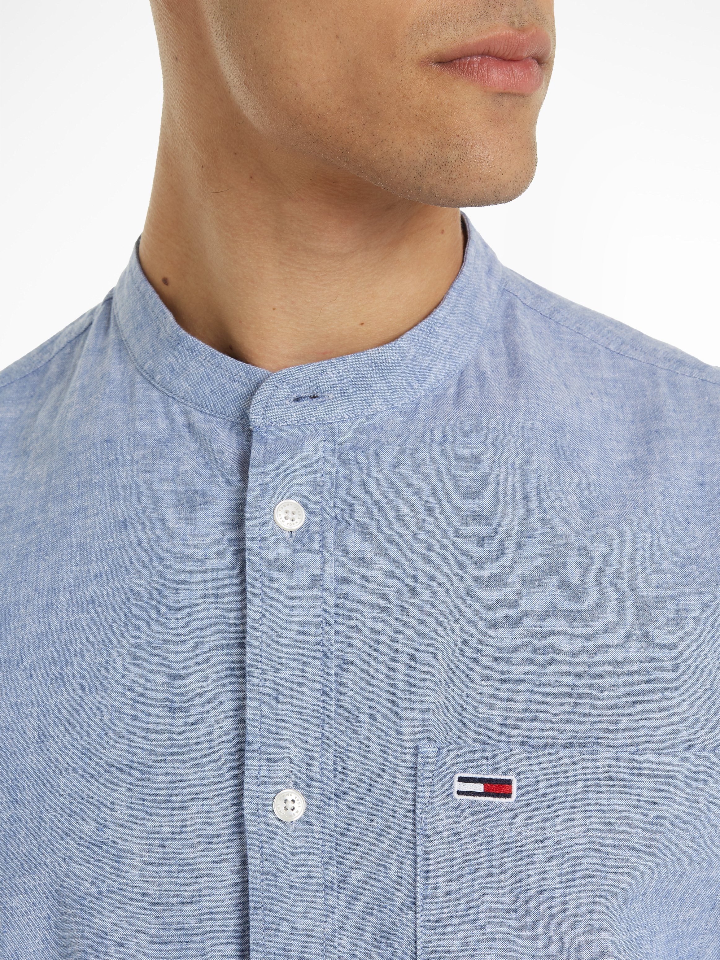 TOMMY JEANS Overhemd met lange mouwen TJM REG MAO LINEN BLEND SHIRT