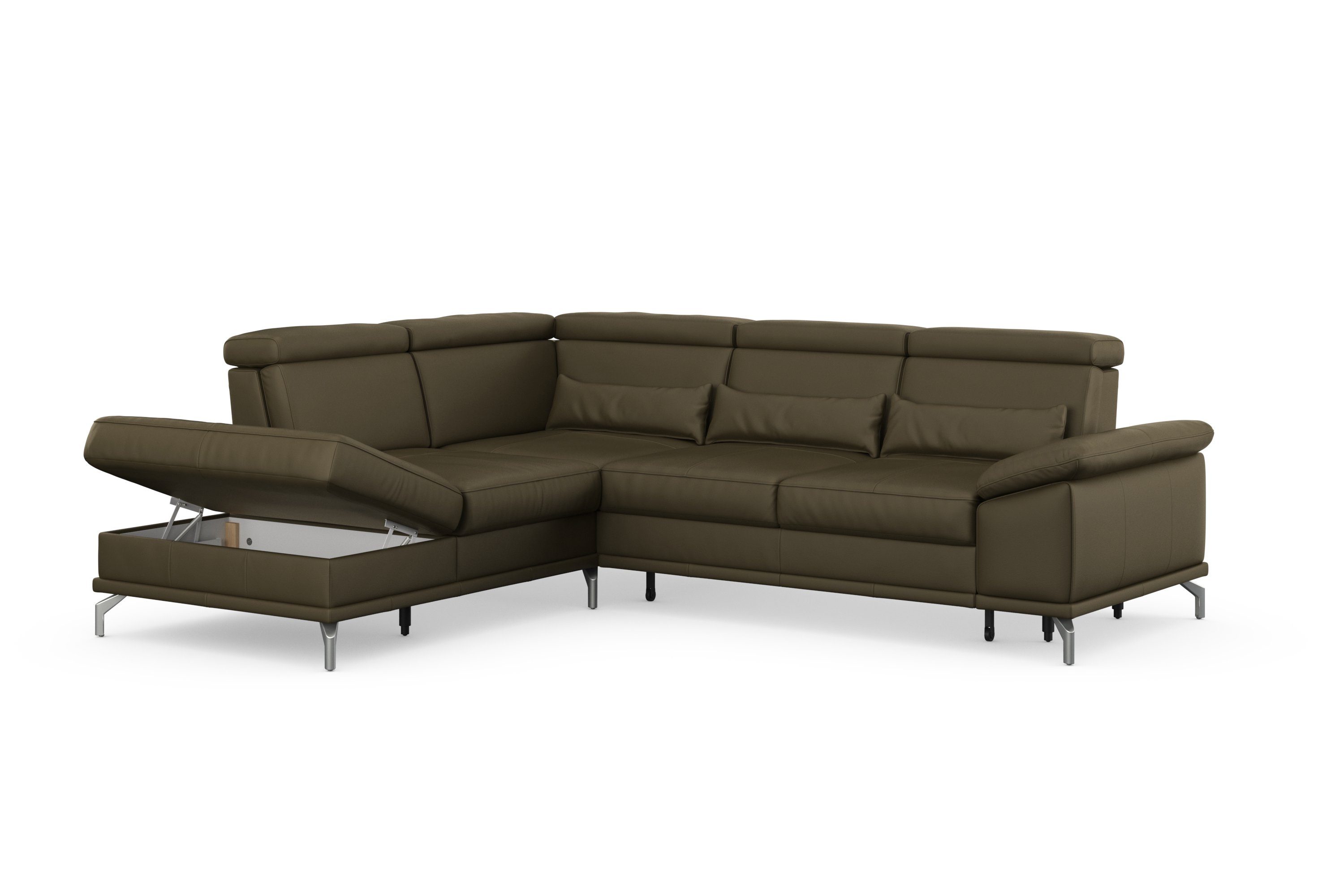 sit&more Hoekbank Cabrio L-vorm, met zitdiepteverstelling, arm- en hoofdsteunverstelling