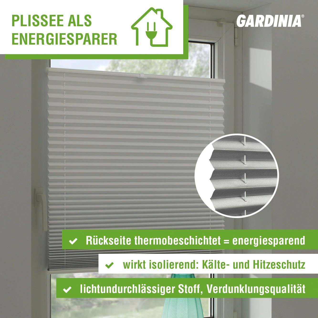 GARDINIA Plissé-vouwgordijn voor dakramen geschikt voor velux dakraam, in crush-look (1 stuk)