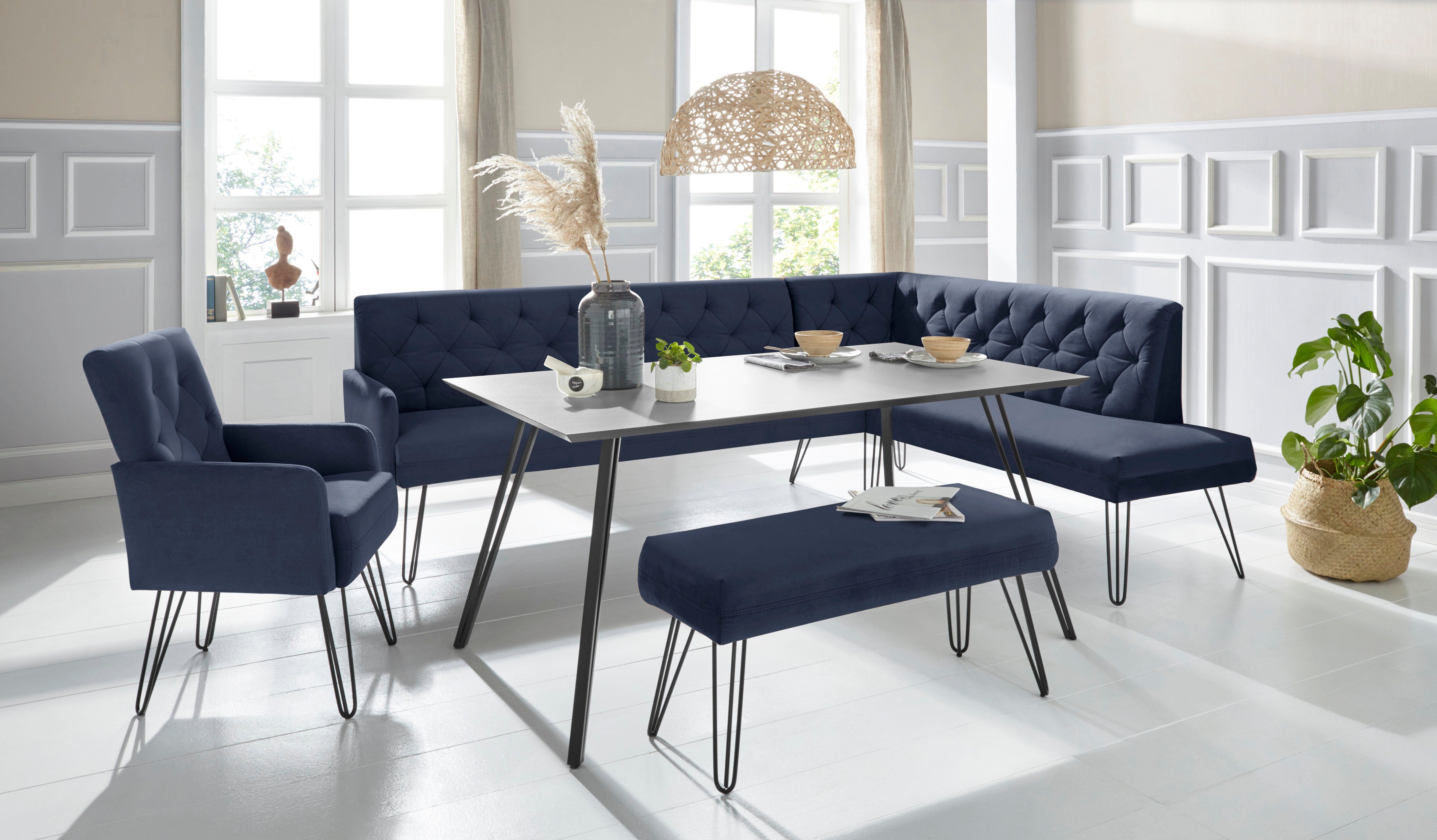 exxpo - sofa fashion Hoekbank Doppio, Chesterfield look, comfortabel en handig, hoge designvoeten